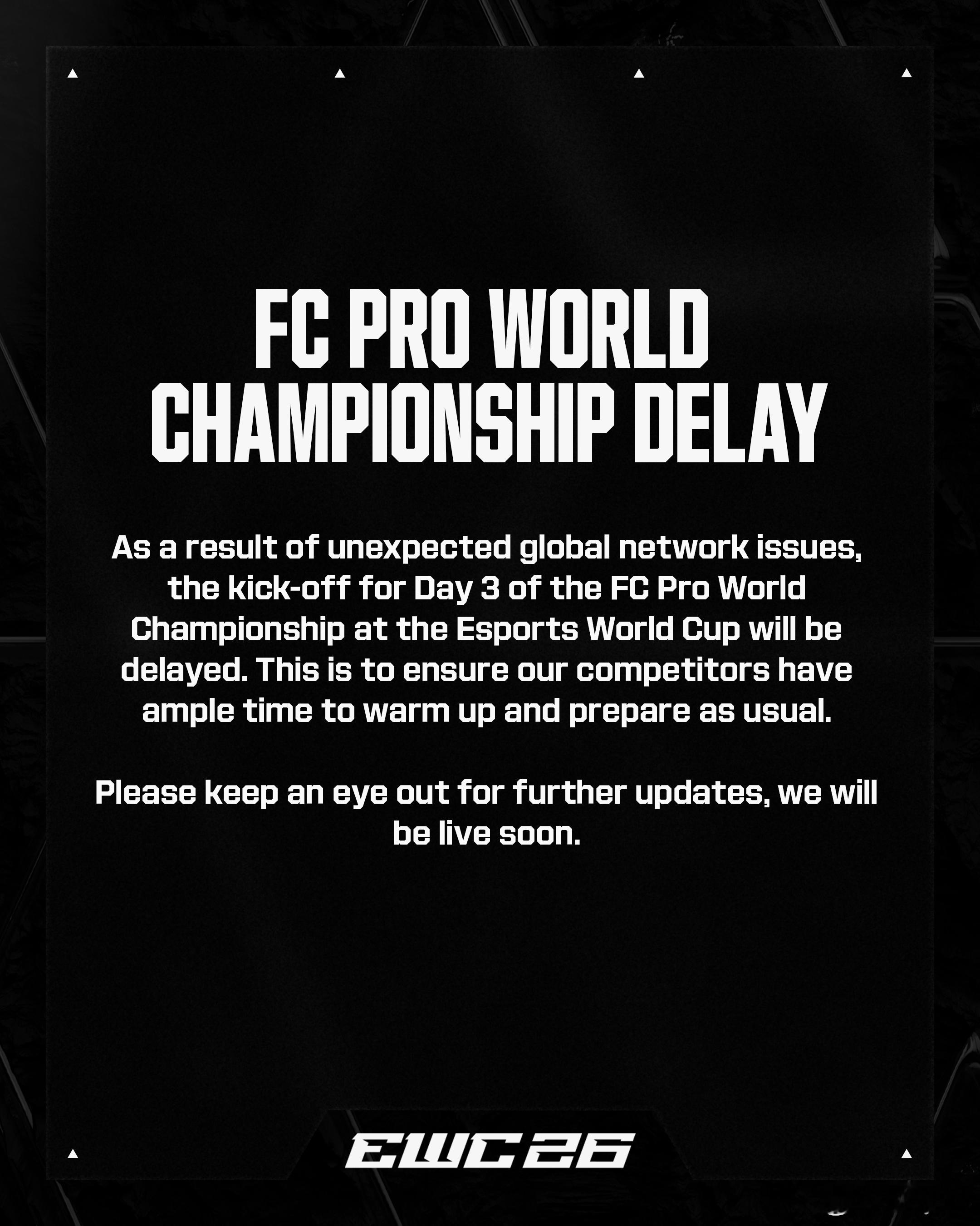 昨晚由于PSN网络出现故障，FC Pro World Championship第