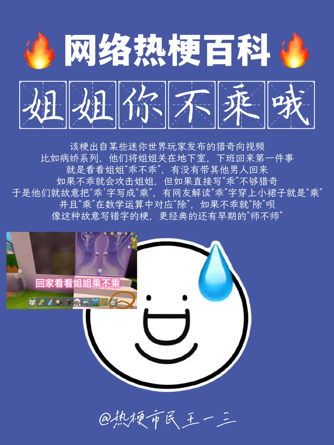 网络热梗流行语百科✅乘姐姐，师王四更新了～