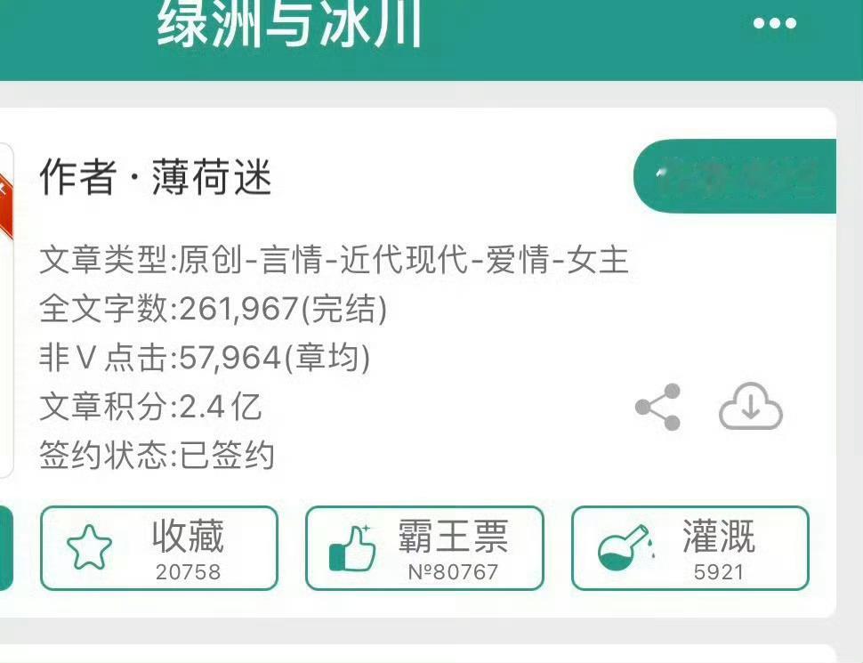 小说推荐：《绿洲与冰川》 作者:薄荷迷简评：安静内敛软妹子vs傲娇阳光大男孩，伪