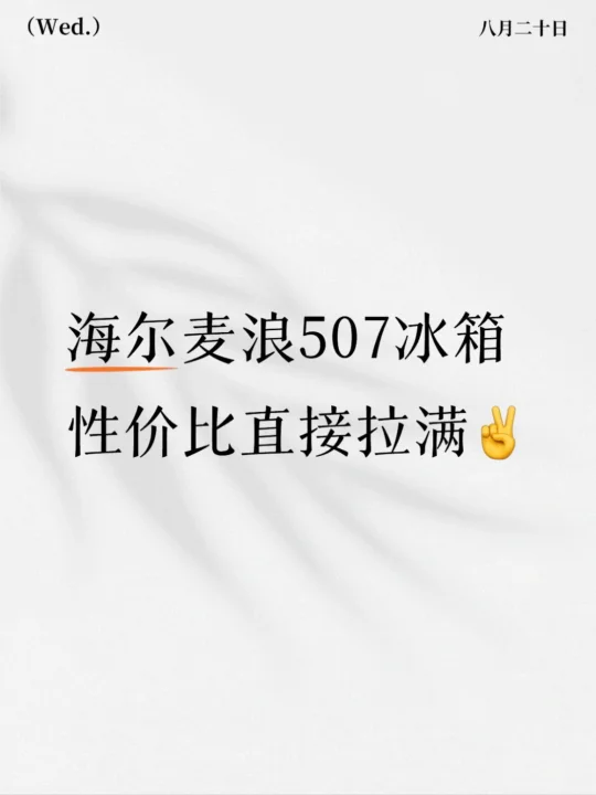 海尔麦浪507冰箱，性价比直接拉满✌️
