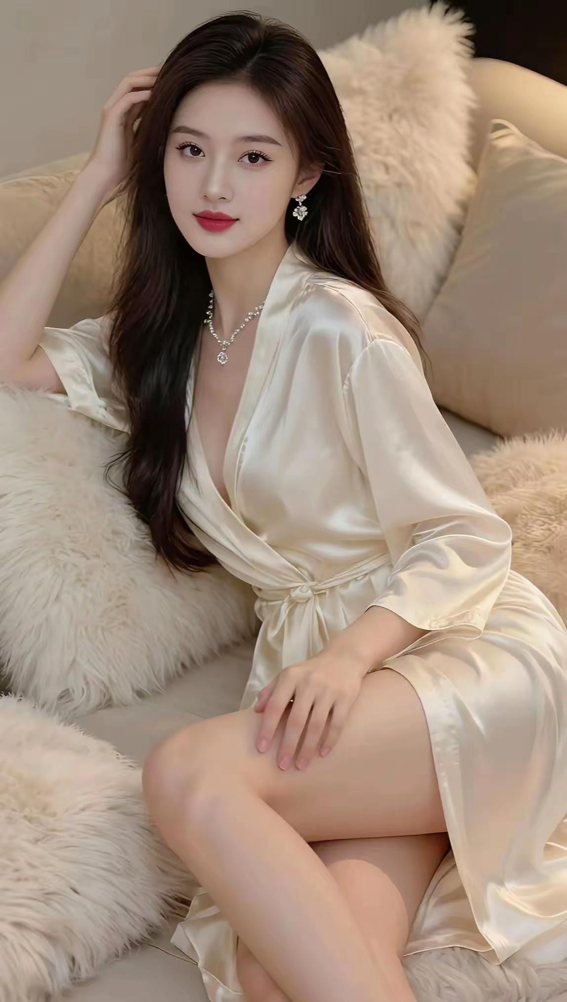 丝滑睡衣，慵懒午后，甜美少女心气质休闲睡衣