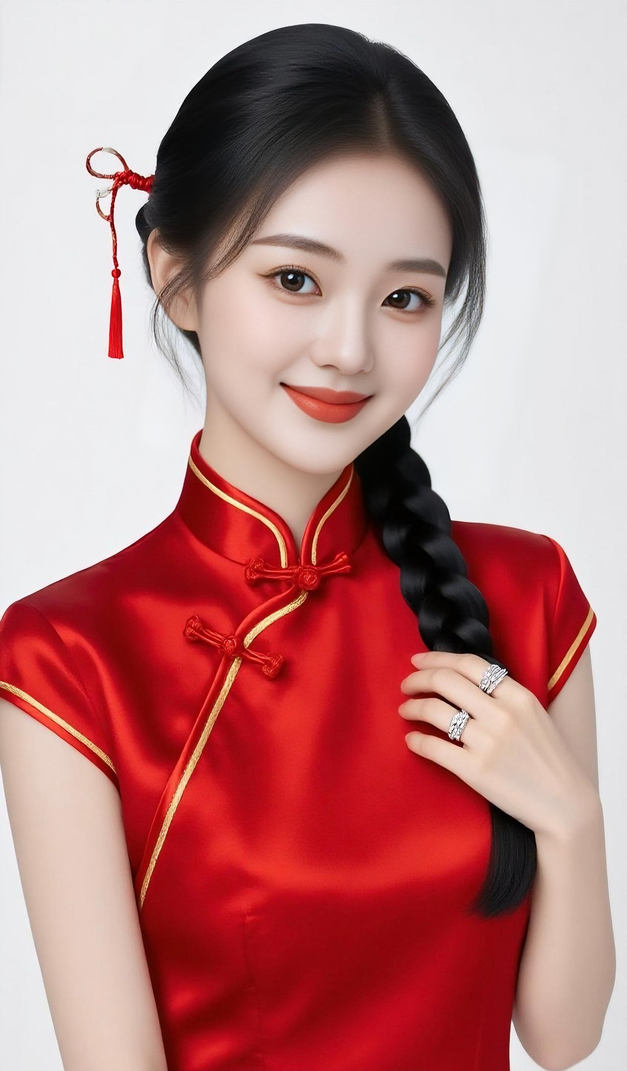 东方女性穿旗袍为什么这么美这才是真正的美女，唇红齿白，美的干净，优雅