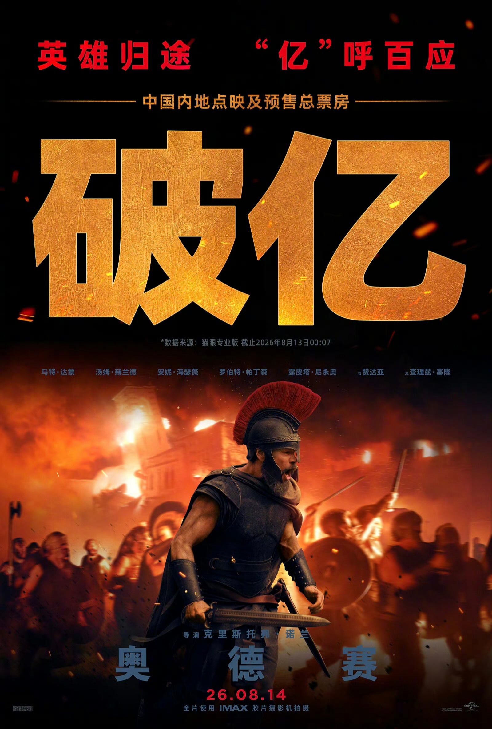 《奥德赛》中国内地点映和预售票房破亿！ 