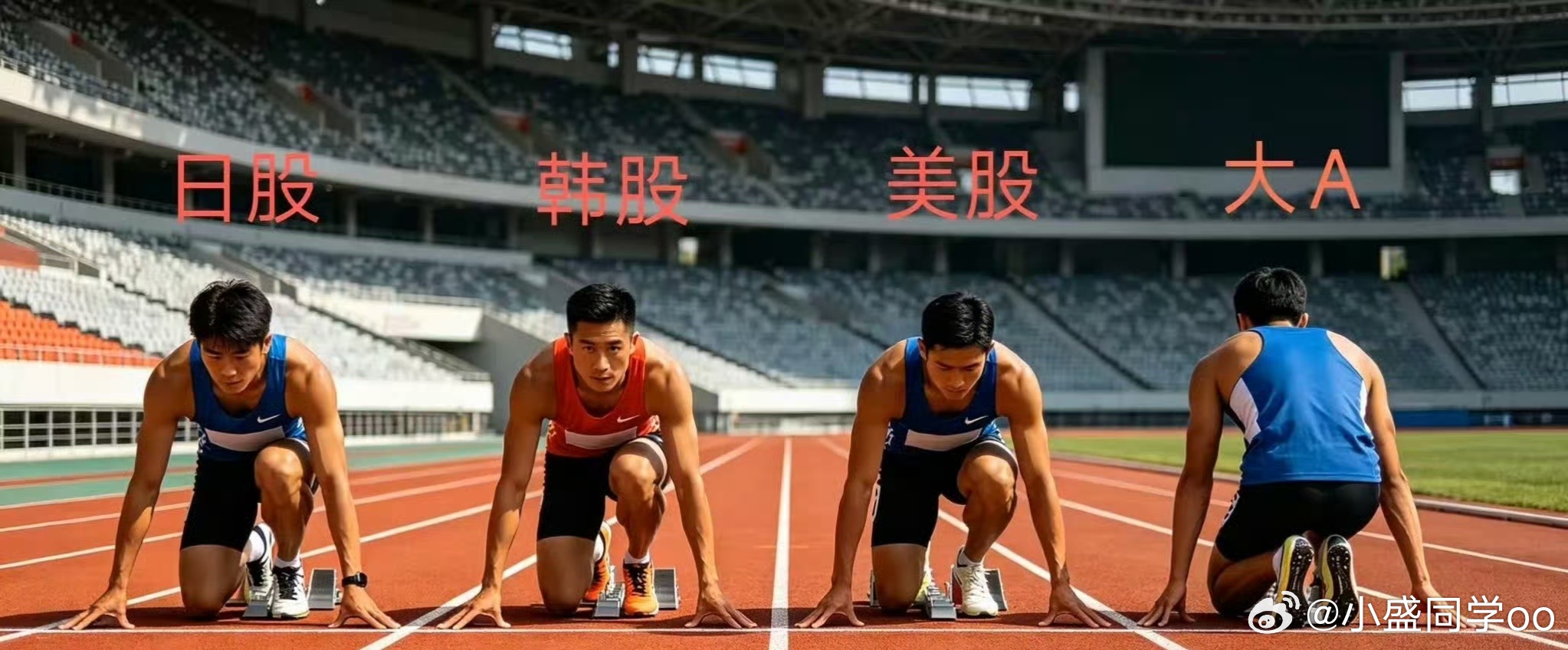长跑800米选手：日股，韩股，美股，大a各就各位，预备，跑！ ​​​