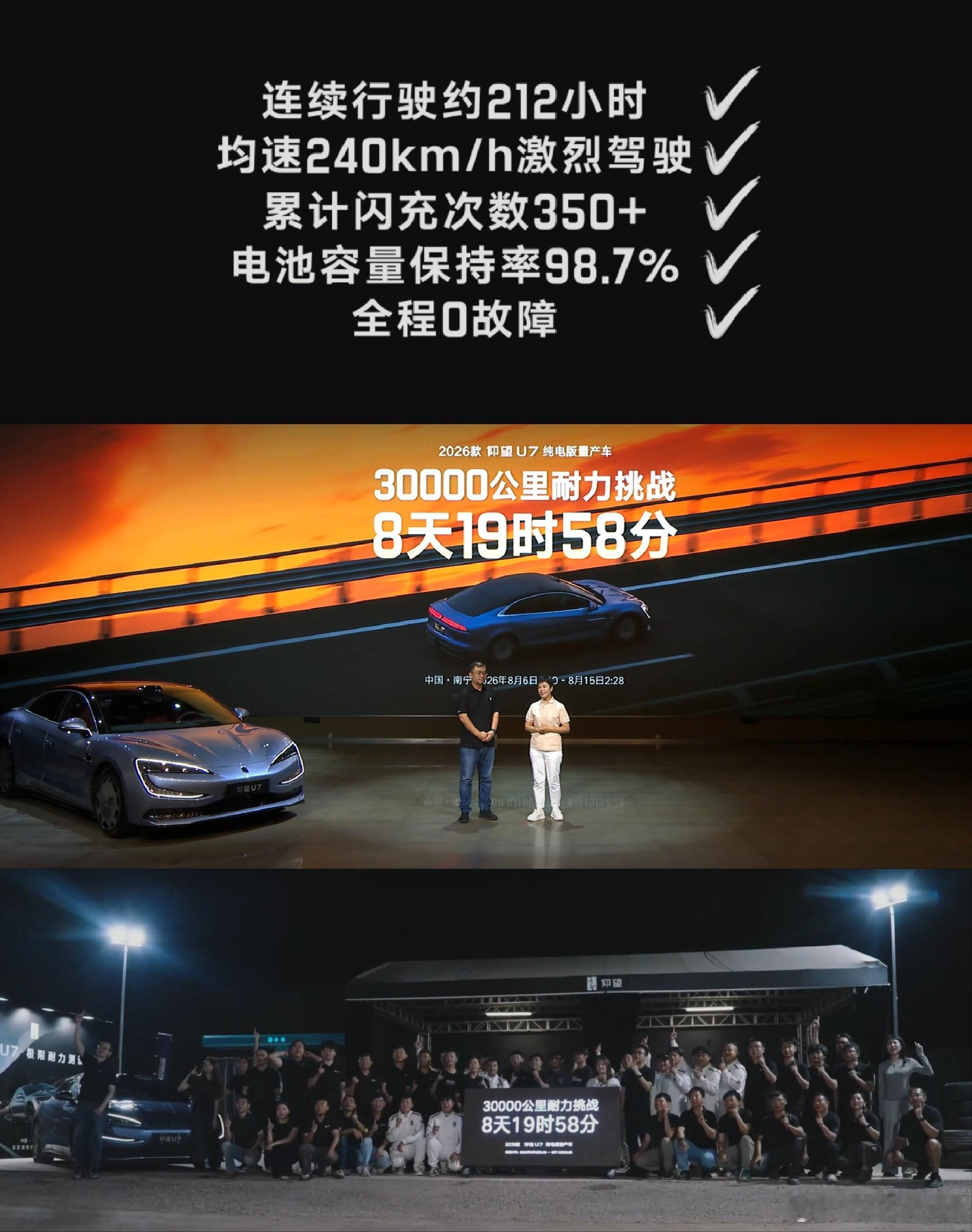 仰望U7  8天19时58分[酷]——完成3万公里耐久测试——创造新的极限耐久世