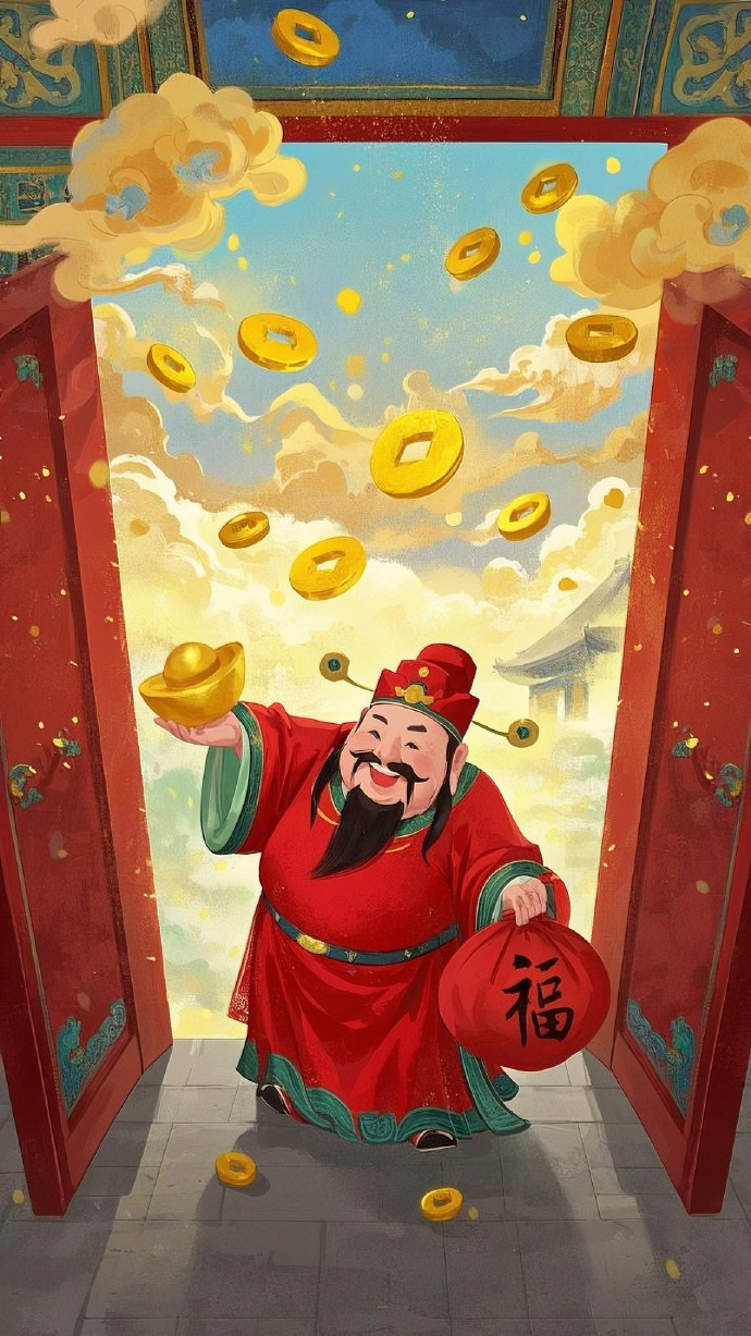 大年初二早上好呀老铁们，今天是大年初二，都来一起迎财神啦，新的一年祝愿大家都发大