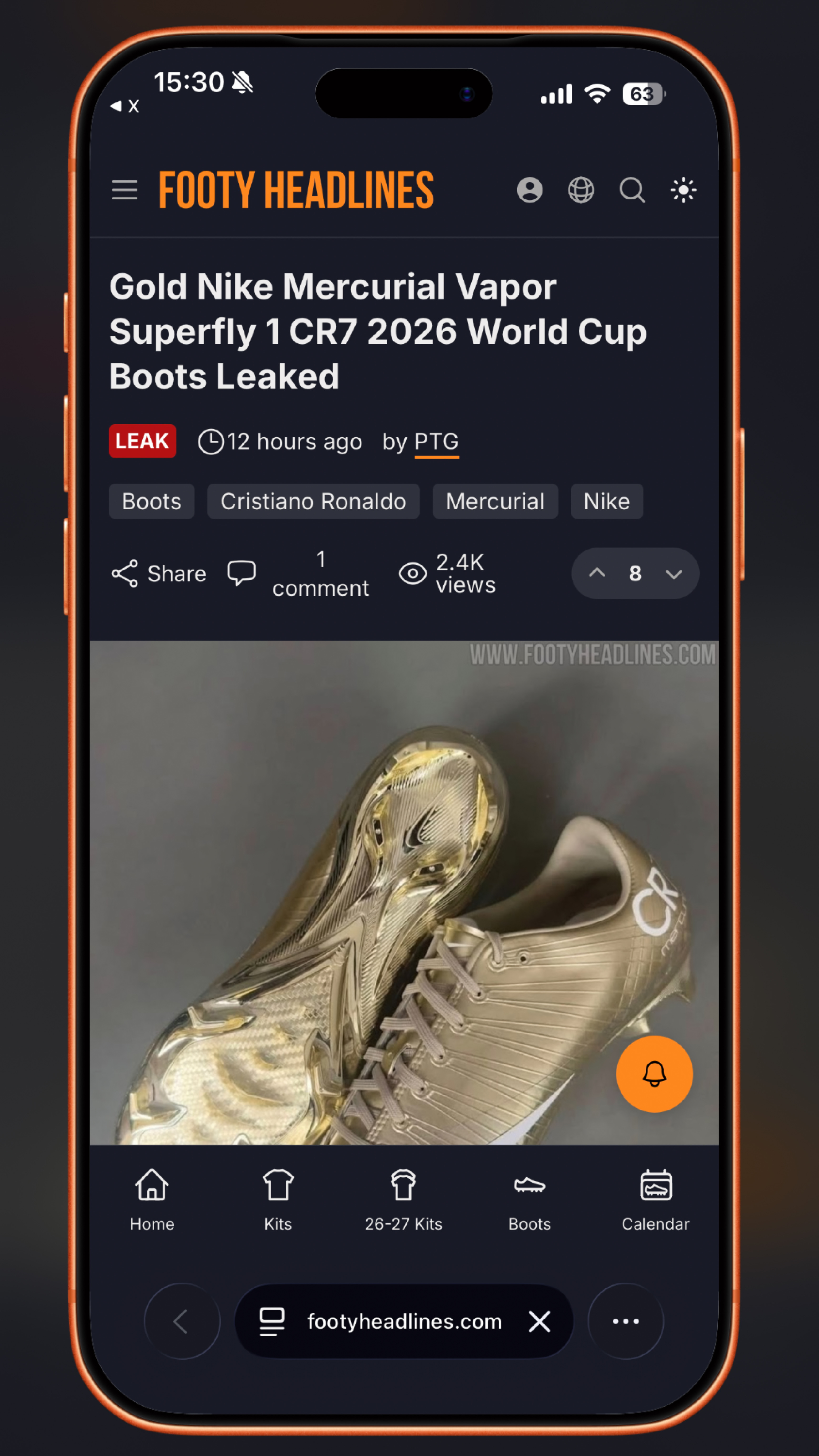 耐克C罗签名战靴最新披露 🛑 足球鞋账号 rarebootsau 拿到了金色 