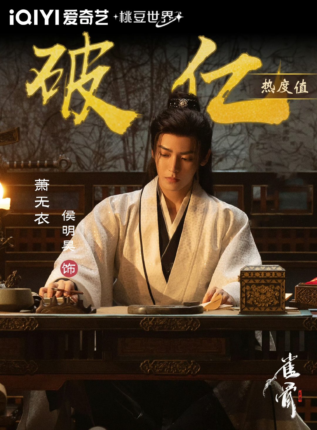 侯明昊萧无衣爱奇艺角色热度破亿侯明昊雀骨角色热度破亿 恭喜侯明昊萧无衣！ 