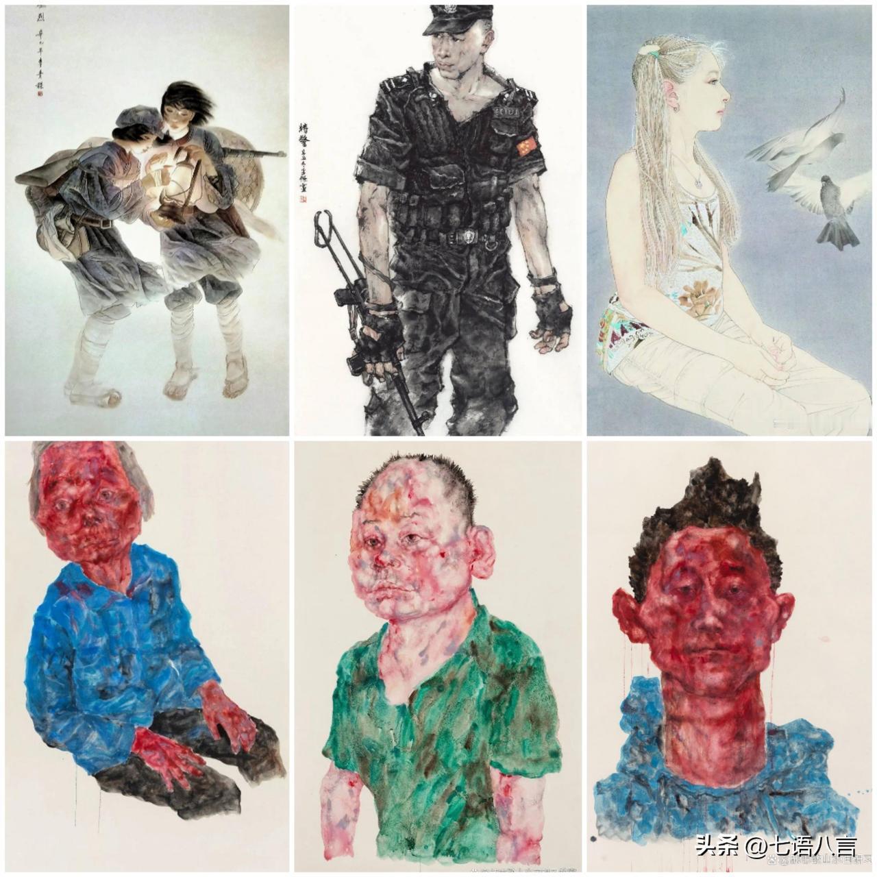 同样是国画人物，两位教授作品差距看得人五味杂陈
 
同样是美院教授的人物国画，对