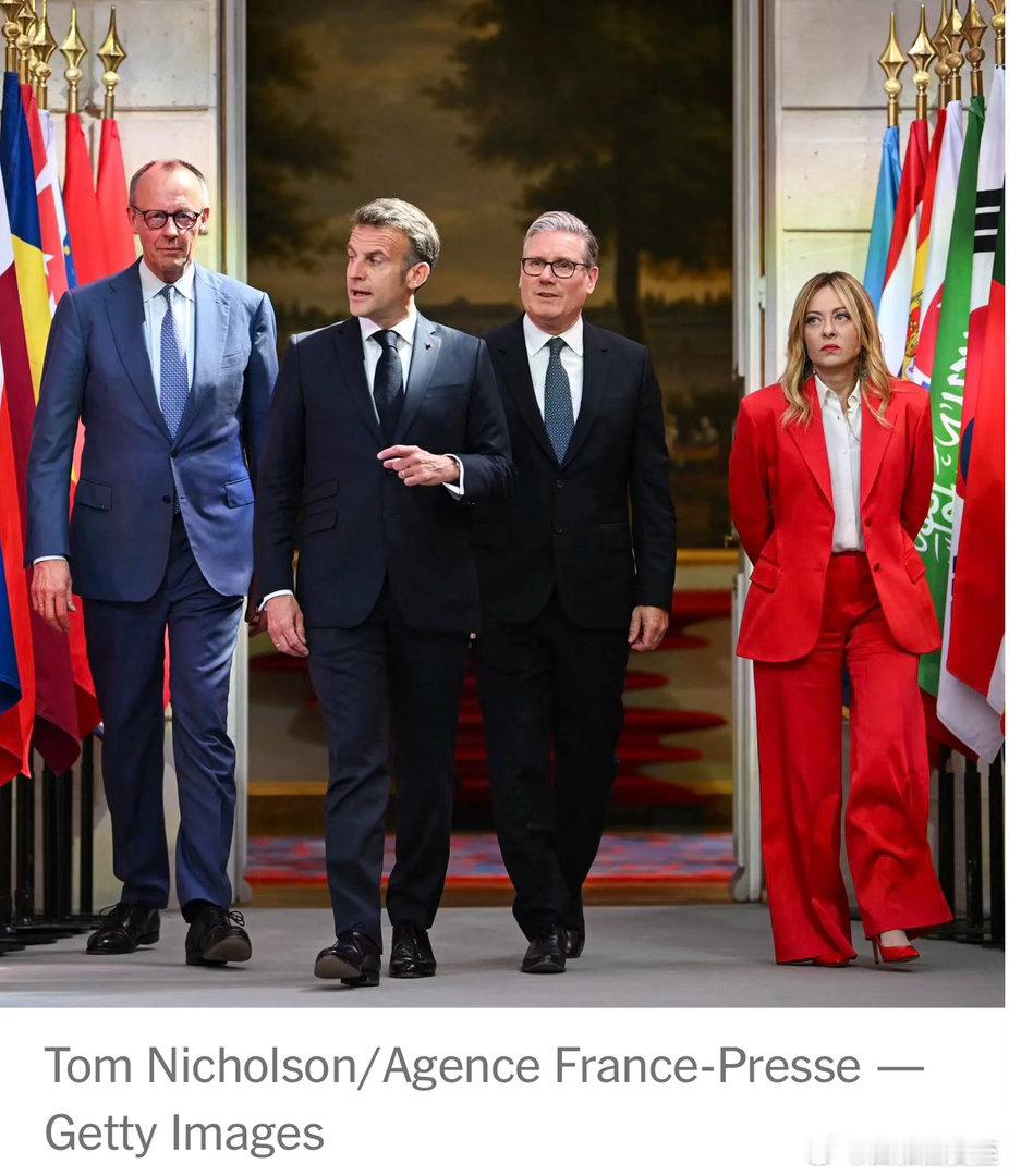 英法德意四国领导人正在巴黎开会，讨论“共同维护霍尔木兹海峡畅通”的办法 