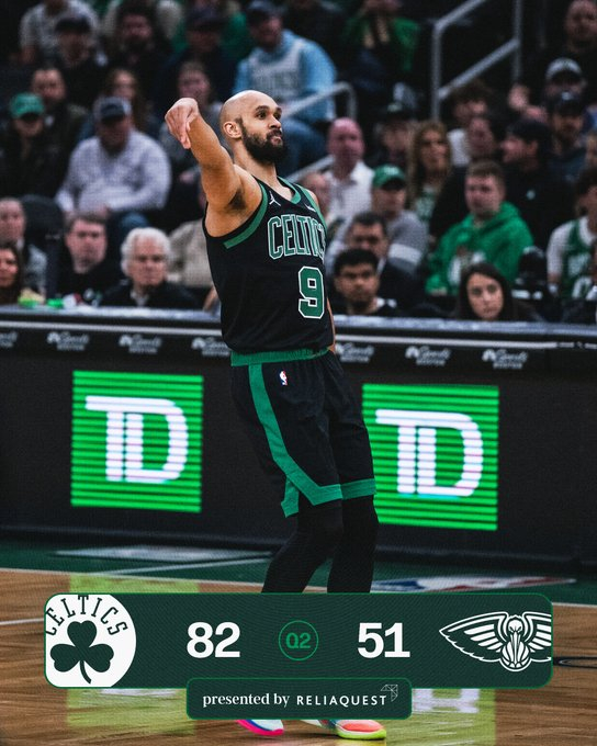 半场比赛结束，我们暂时以82-51领先鹈鹕☘️布朗20分2篮板1助攻☘️普里查德