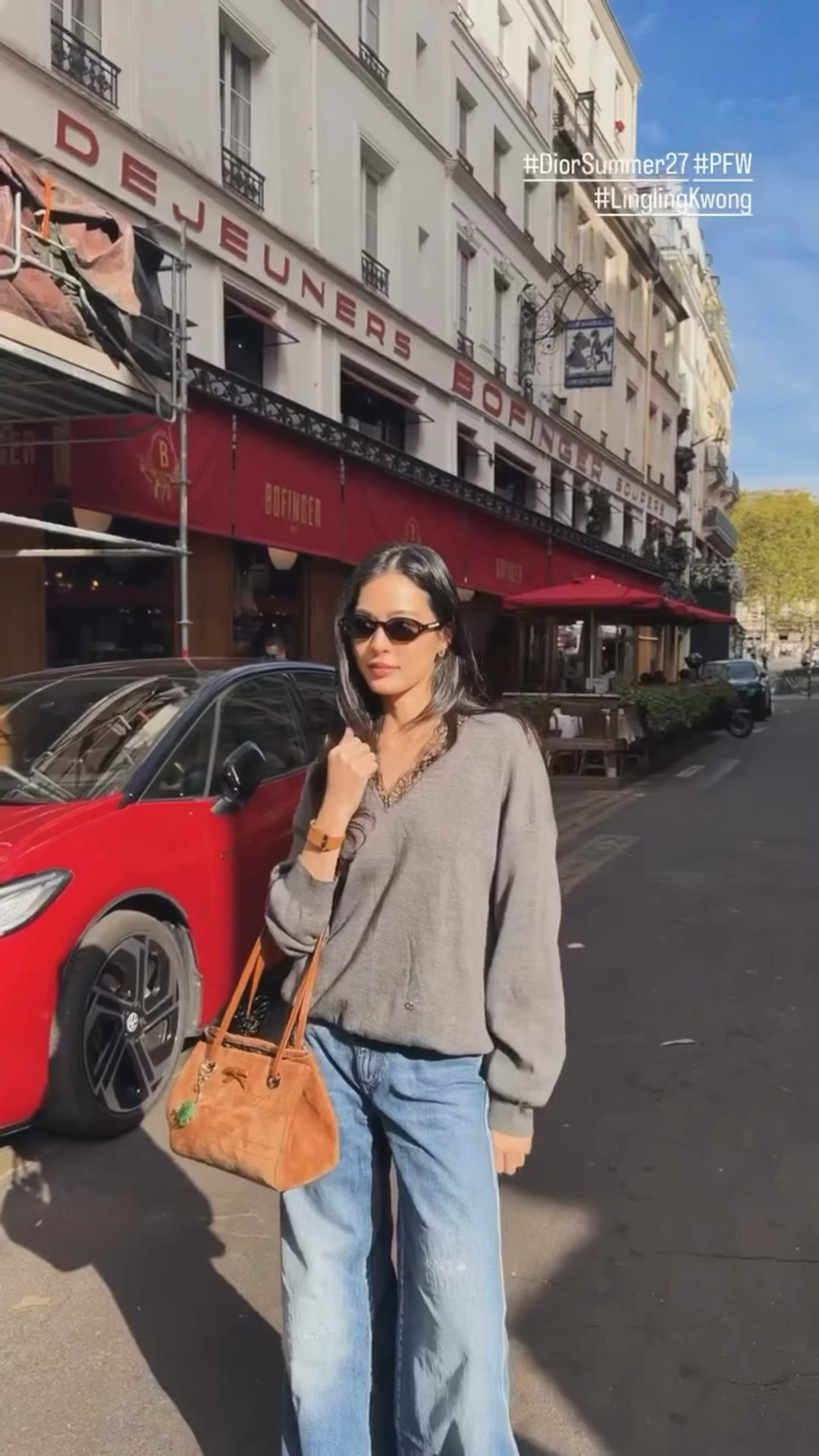 邝玲玲迪奥dior巴黎时装周 邝玲玲巴黎更新营业，美貌在发光🌟 ​​​