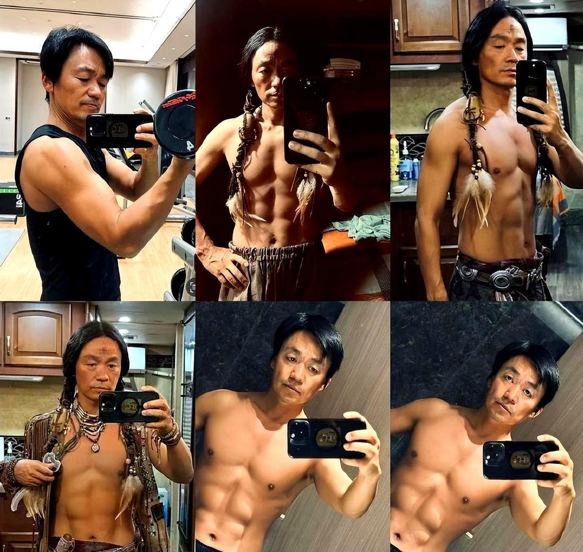 王宝强的腹肌，可把我们给骗了好多年。

大家印象里他还是那个朴实的“傻根”，结果