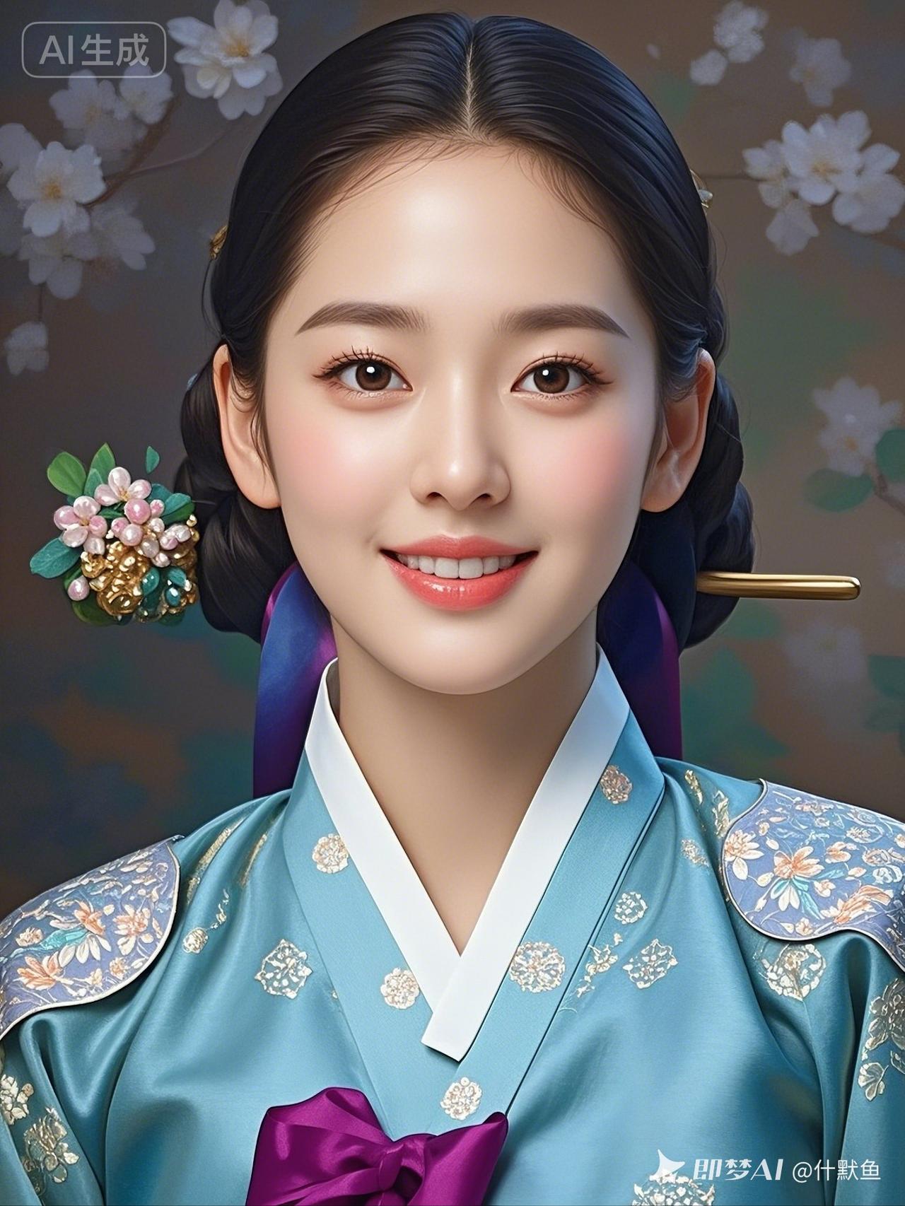 梦幻古风少女，花枝招展，笑靥如花。