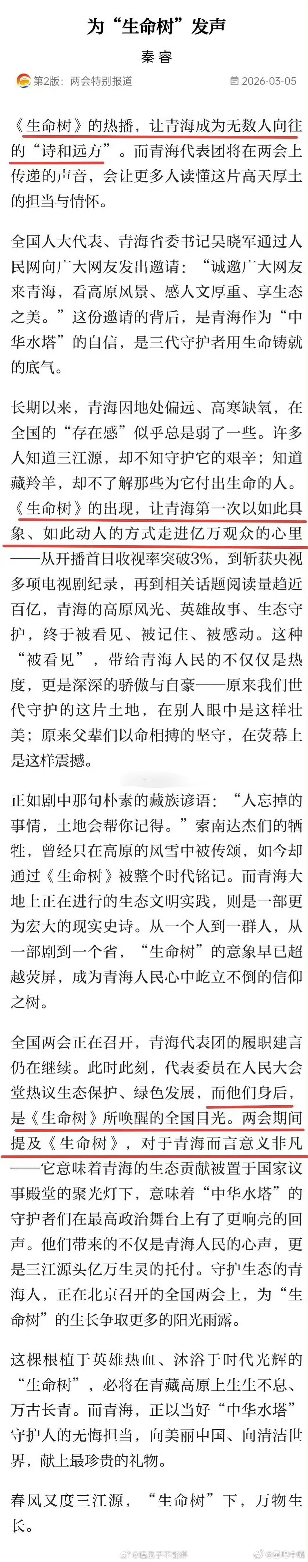 德令哈的生命树烟花今日青海日报两会特别报道《生命树》：为《生命树》发生！《生命树