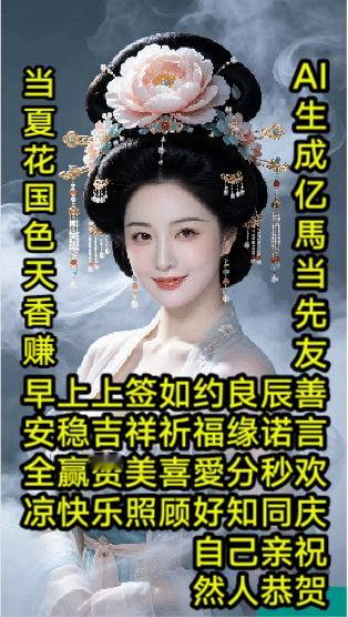 当夏花国色天香个人观点
先友善言欢庆祝仅供参考
如约良缘上上签对错勿怪
稳赢赞美