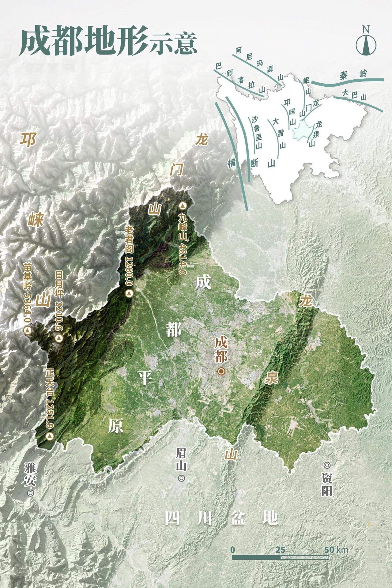 龙泉山脉“拦”出了成都平原。“蜀郡之地，平原千里，带以二山”，这里的平...