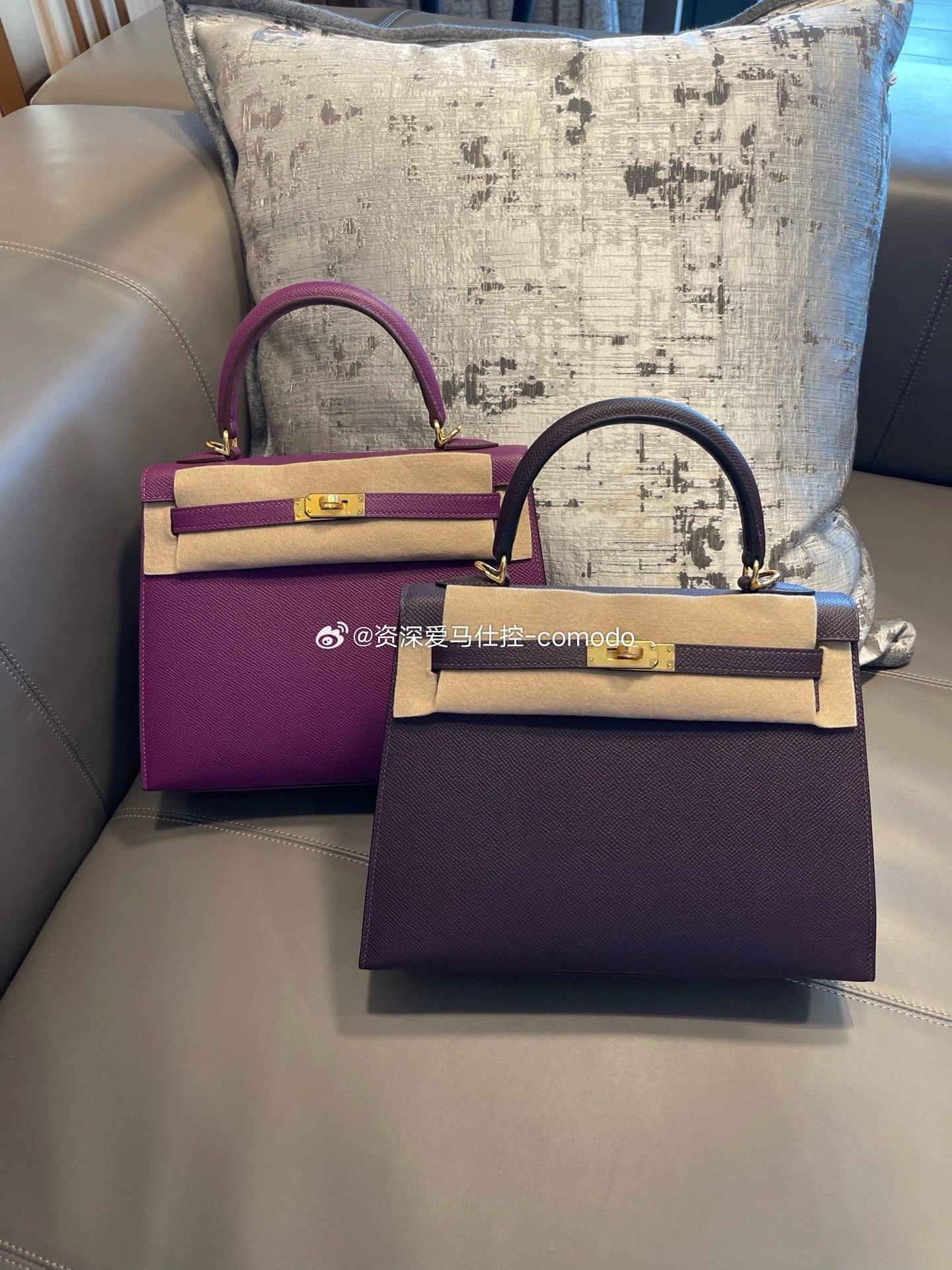 kelly25 海葵紫 金扣 epsom皮kelly25 N5 加仑紫 金扣 e