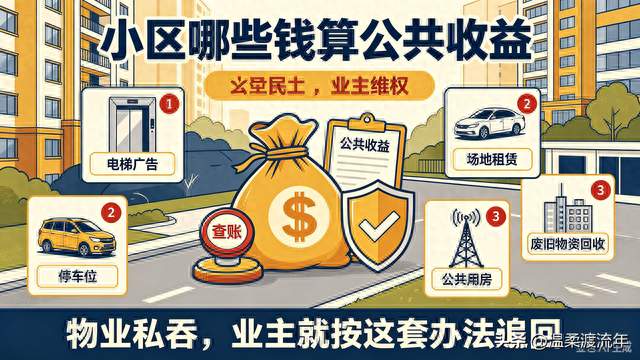 小区哪些钱算公共收益？物业私吞，业主就按这套办法追回来