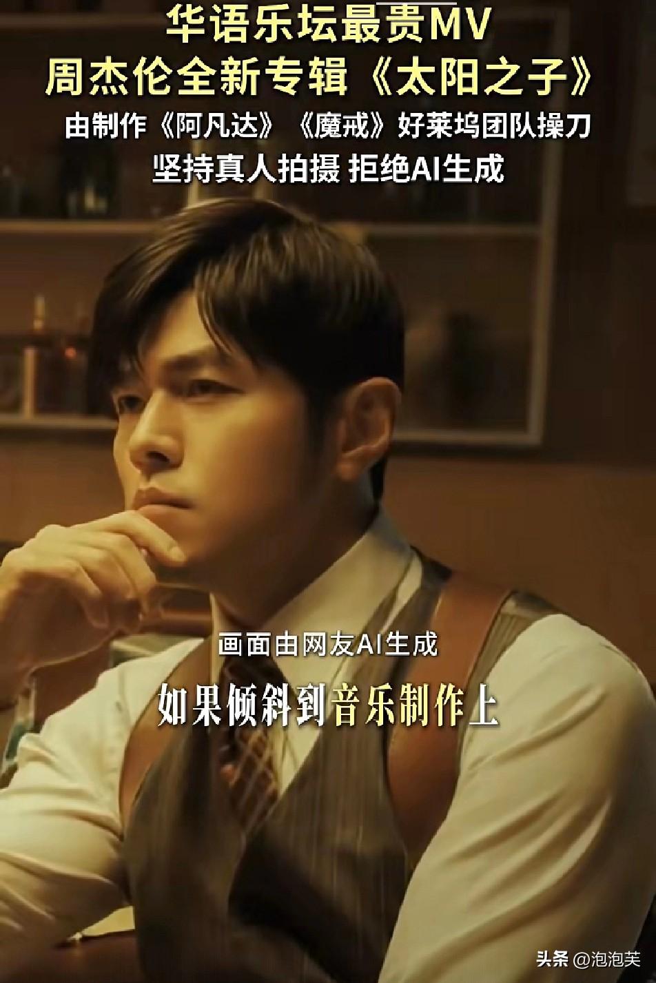 周杰伦2000万MV引争议

拒绝AI

是艺术坚守还是资本浪费？
 
周杰伦新