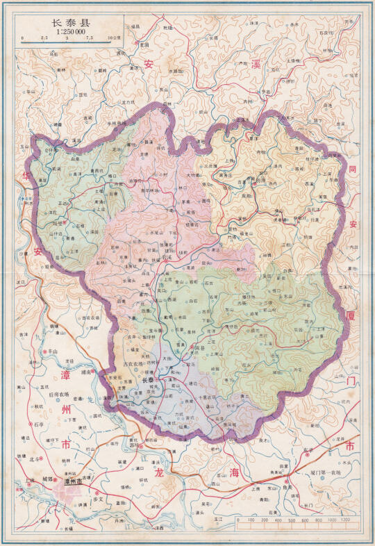 1982年福建长泰县地图