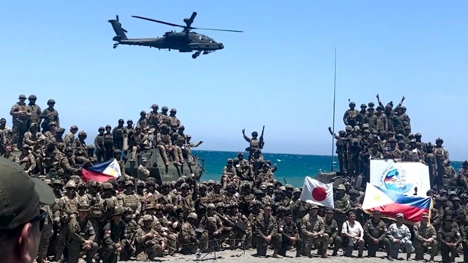 妄以中国战车为靶，美日菲导弹联动挑衅，中国从容回击破图谋。

美日菲近期在菲律宾