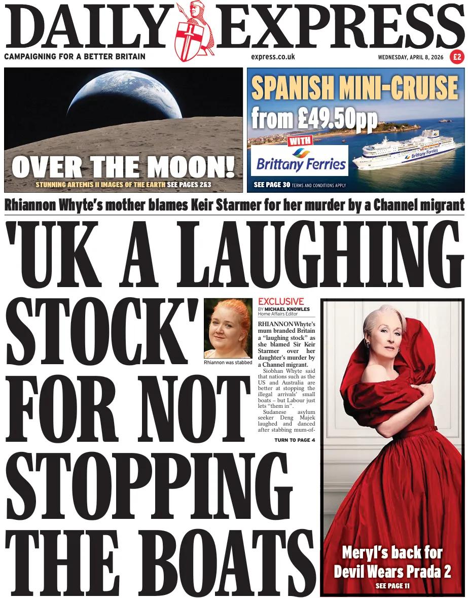 《每日快报》以对英国酒店员工瑞安农·怀特（Rhiannon Whyte）被一名苏