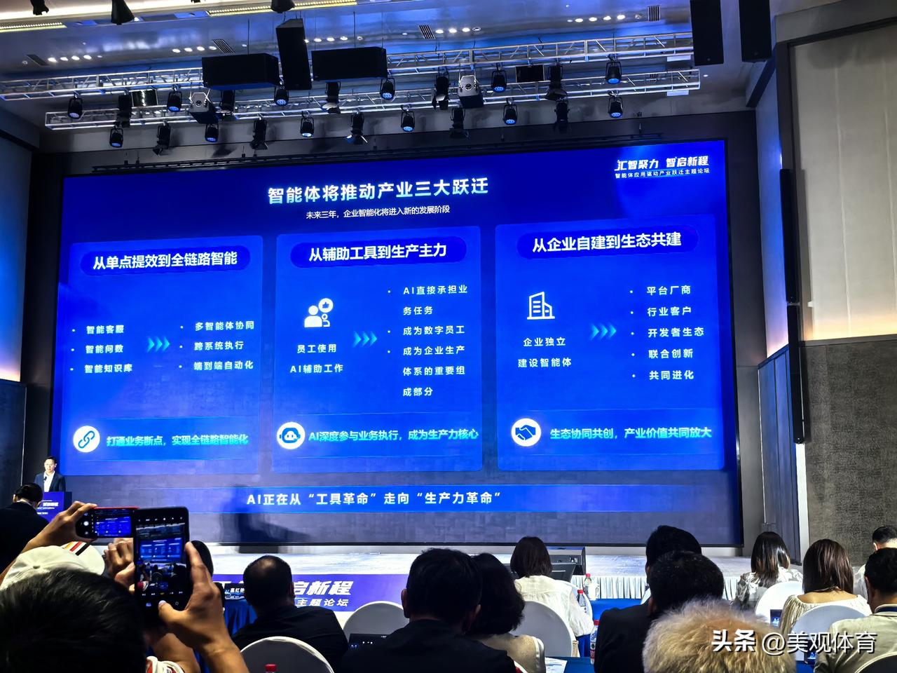 智能体将推动产业三大跃迁：
未来三年，企业管的化将进入新的发展阶段——
从单点提