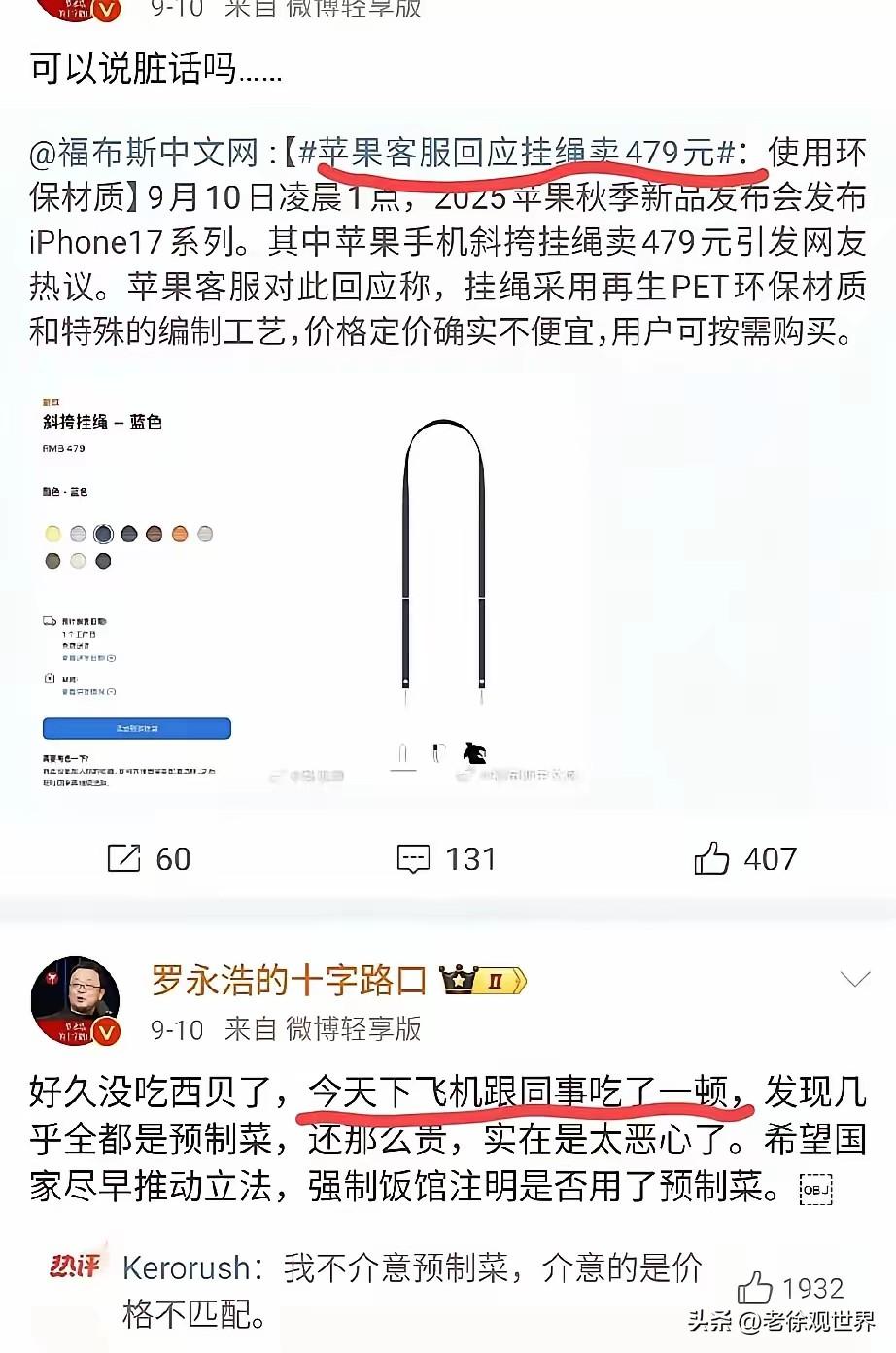 年度最佳段子：老罗的本意不是找西贝打架，而是想通过吐槽来向大家显摆：我可以坐飞机
