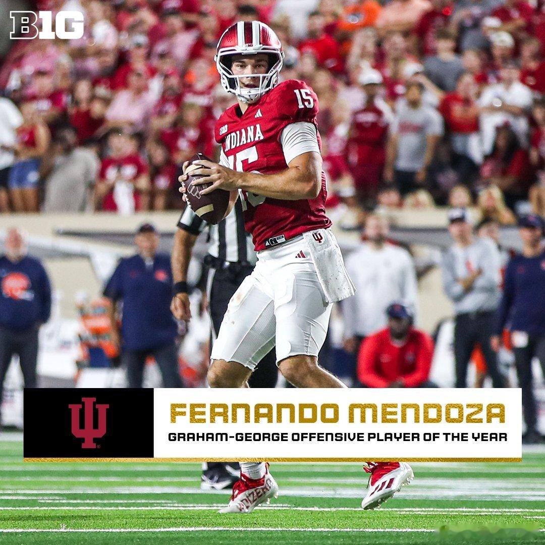 2025年Big Ten联盟赛季表现奖和最佳阵容公布。.年度最佳进攻球员：Fer