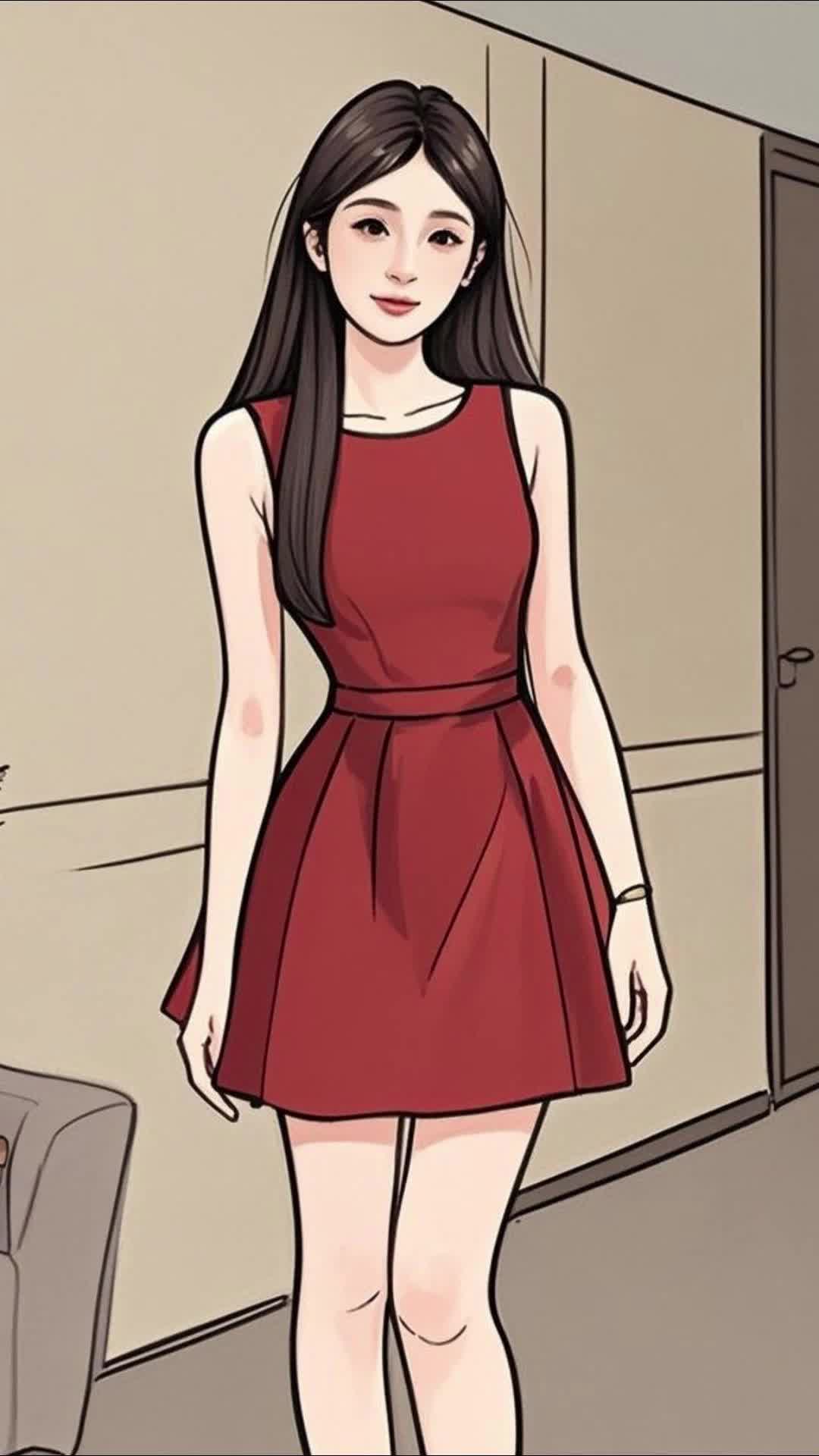 红色连衣裙真的永远明媚又张扬！版型超级显腰细！绝美！