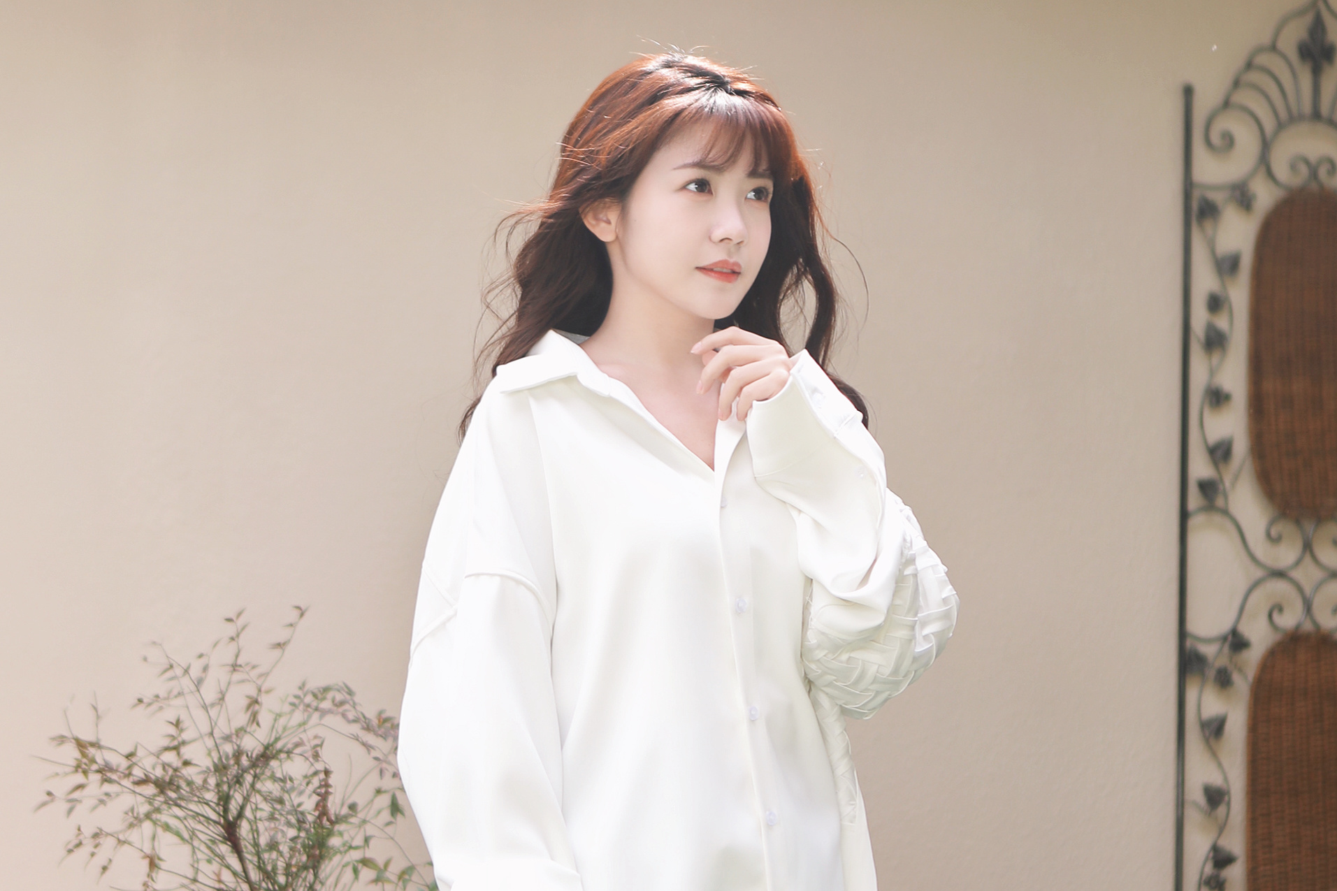 赖美云  笑容温暖，睡眼惺忪#赖美云#   白色衬衫 ​​​