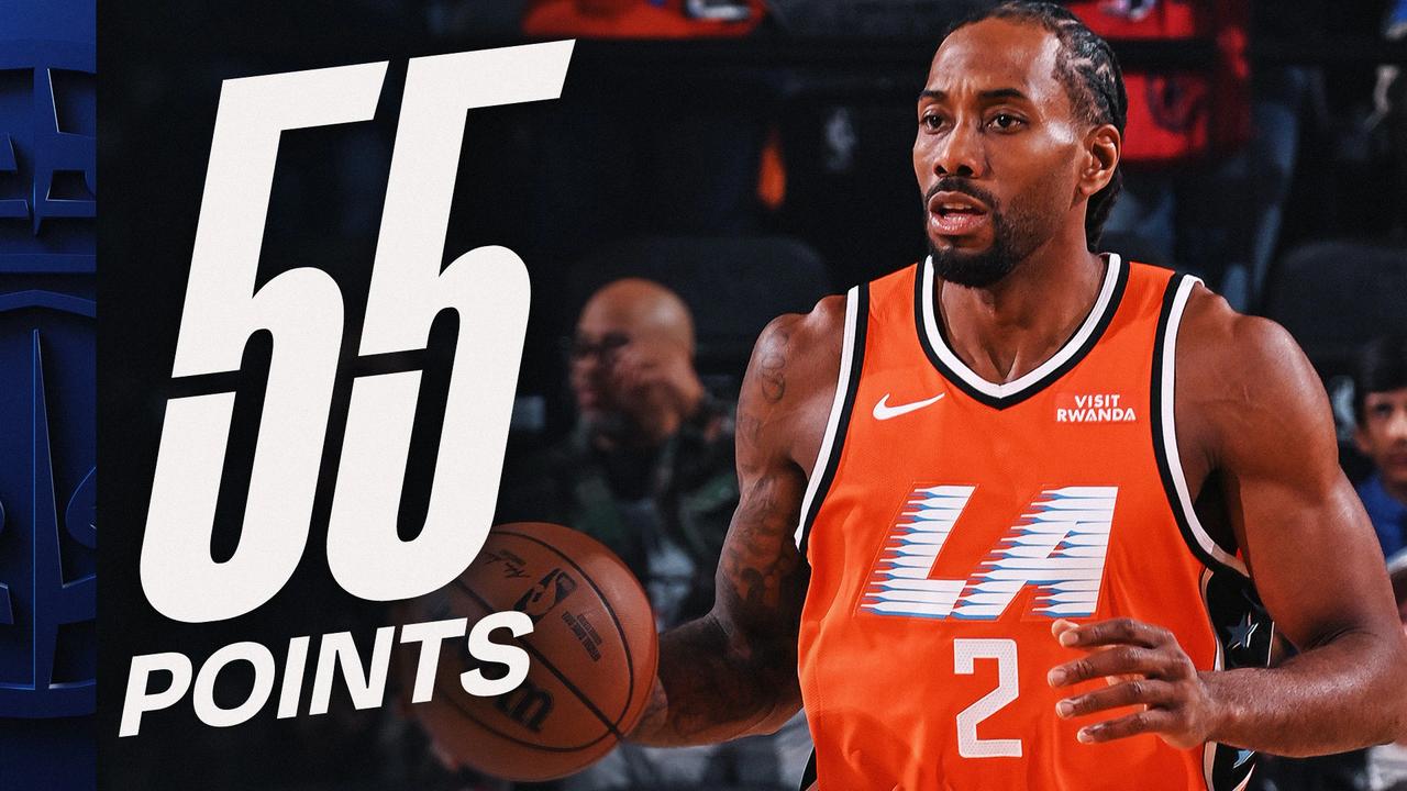 在周日以 112比99 击败底特律活塞的比赛中，洛杉矶快船当家球星科怀·伦纳德狂