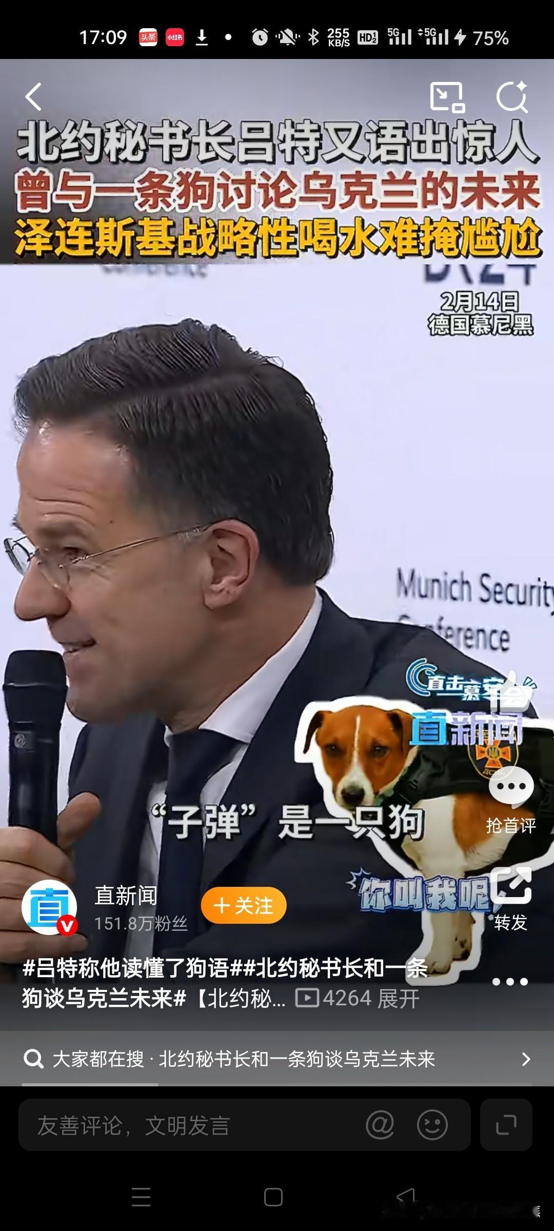 北约秘书长吕特影射泽连斯基是一条狗。
曾有一条狗告诉他“乌克兰永远不会屈服”！泽