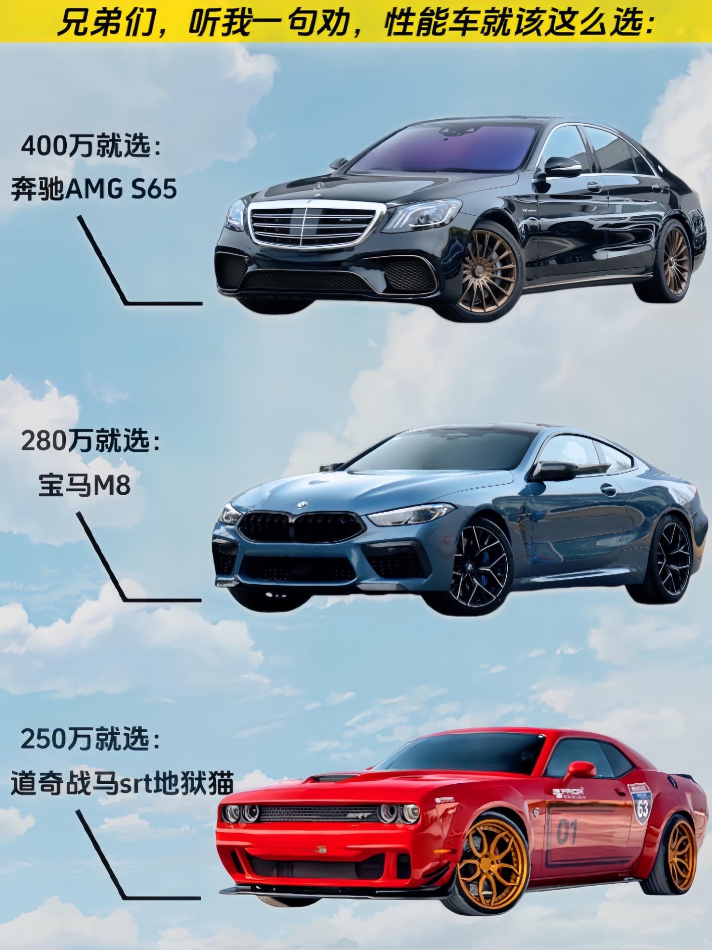 性能车不知道怎么选？兄弟们，听我一句劝！