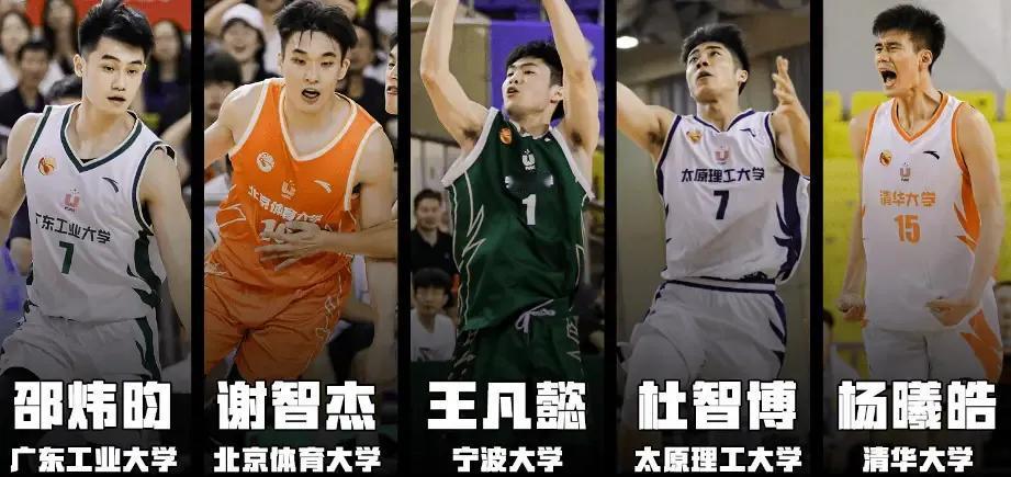 这五位球员里，我看好谢智杰、王凡懿、杨曦皓未来能进CBA。