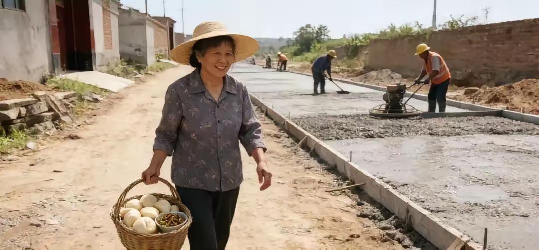 全村凑150万修路，大妈一分没掏，20天热饭换来专属石板路
 
全村凑150万修