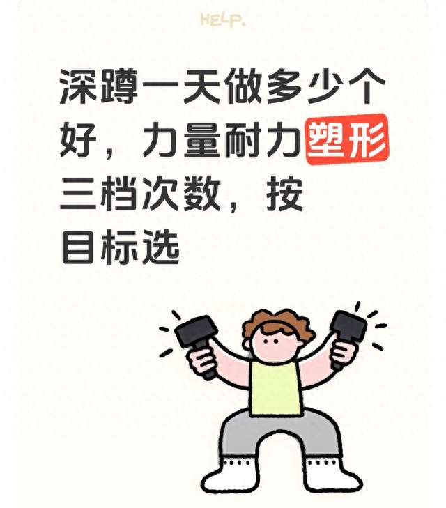 深蹲一天做多少个好，力量耐力塑形三档次数，按目标选