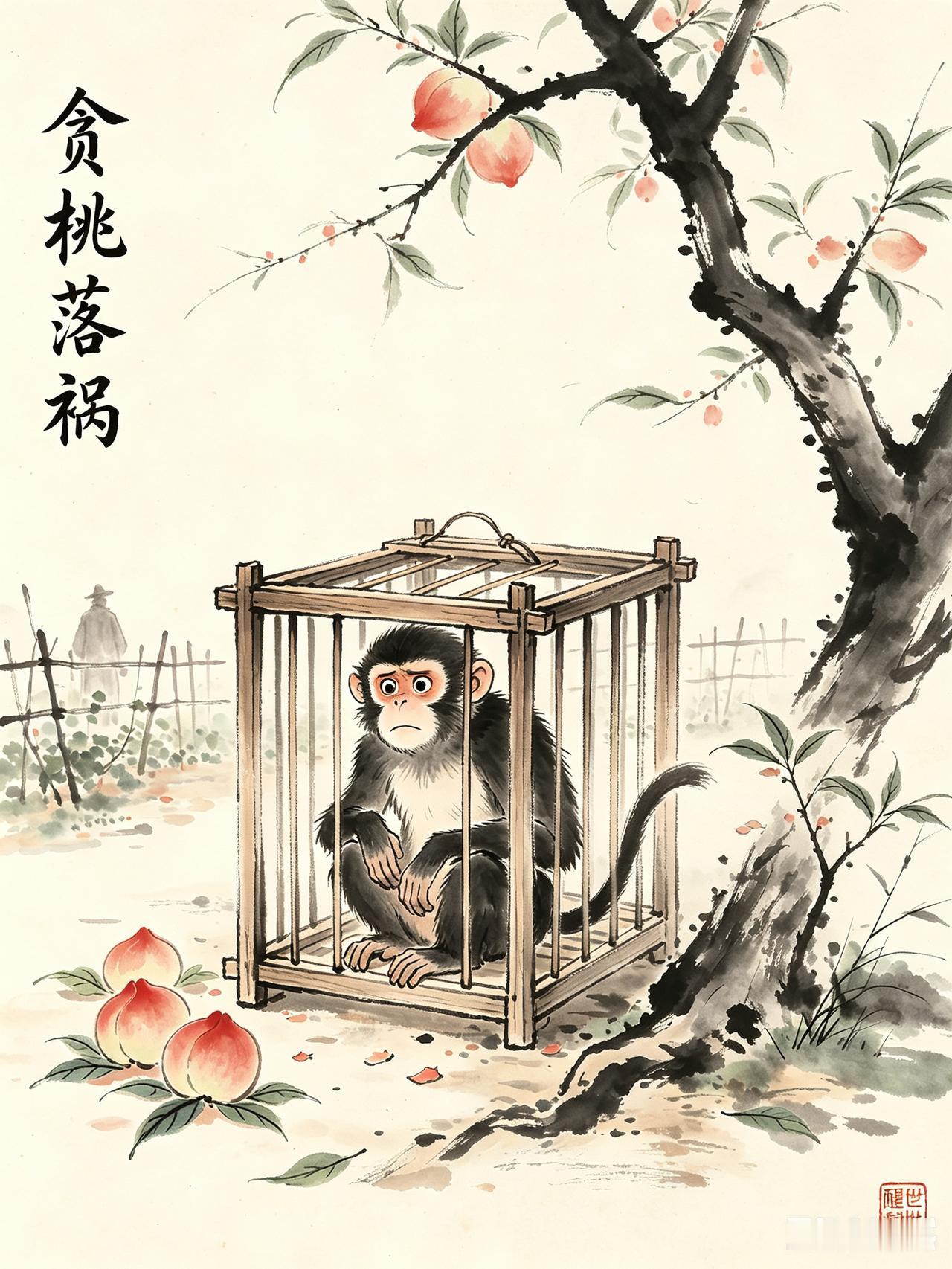 小故事
猴  子
 
话说一猴子，
非常喜欢桃，
他便去果园，
偷摘可不少，
急