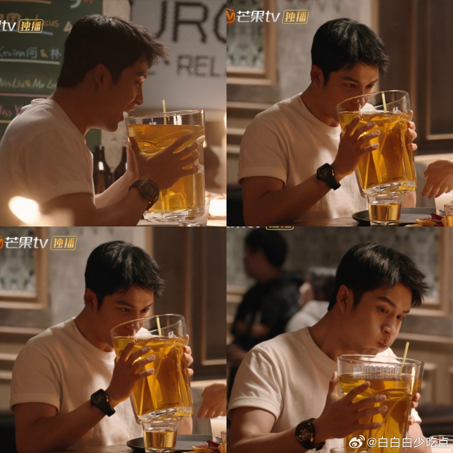 我要被这里萌死了，家兔就这样捧着这么一大杯8+1咕嘟咕嘟。 