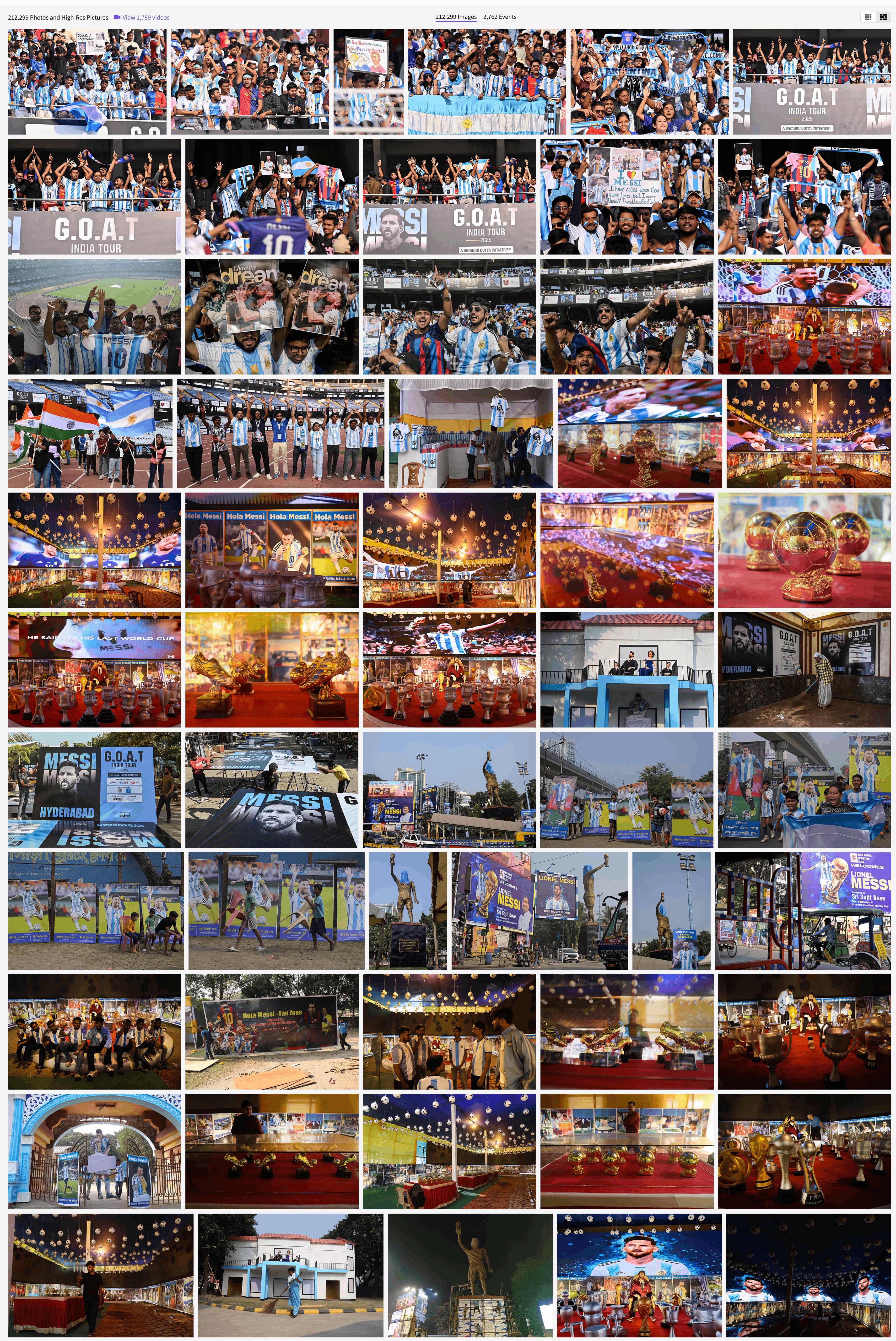 getty图片站中的最新梅西图片，印度就像过年了似的，到处都是梅西的装饰！！梅西