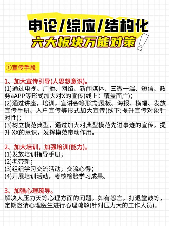 申论/综应/结构化面试通用万能对策