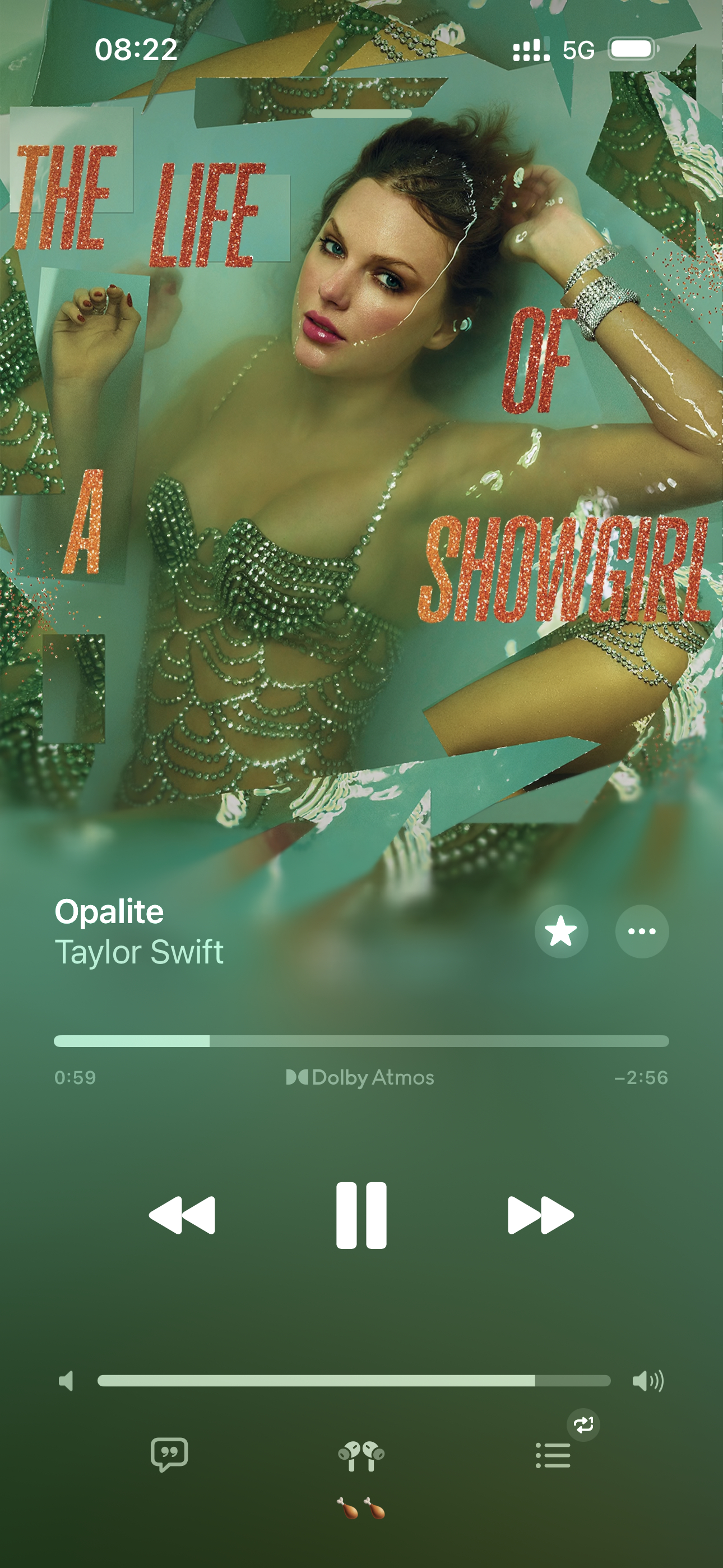 最近一直在听Opalite，昨晚梦到和几千人一起合唱好爽