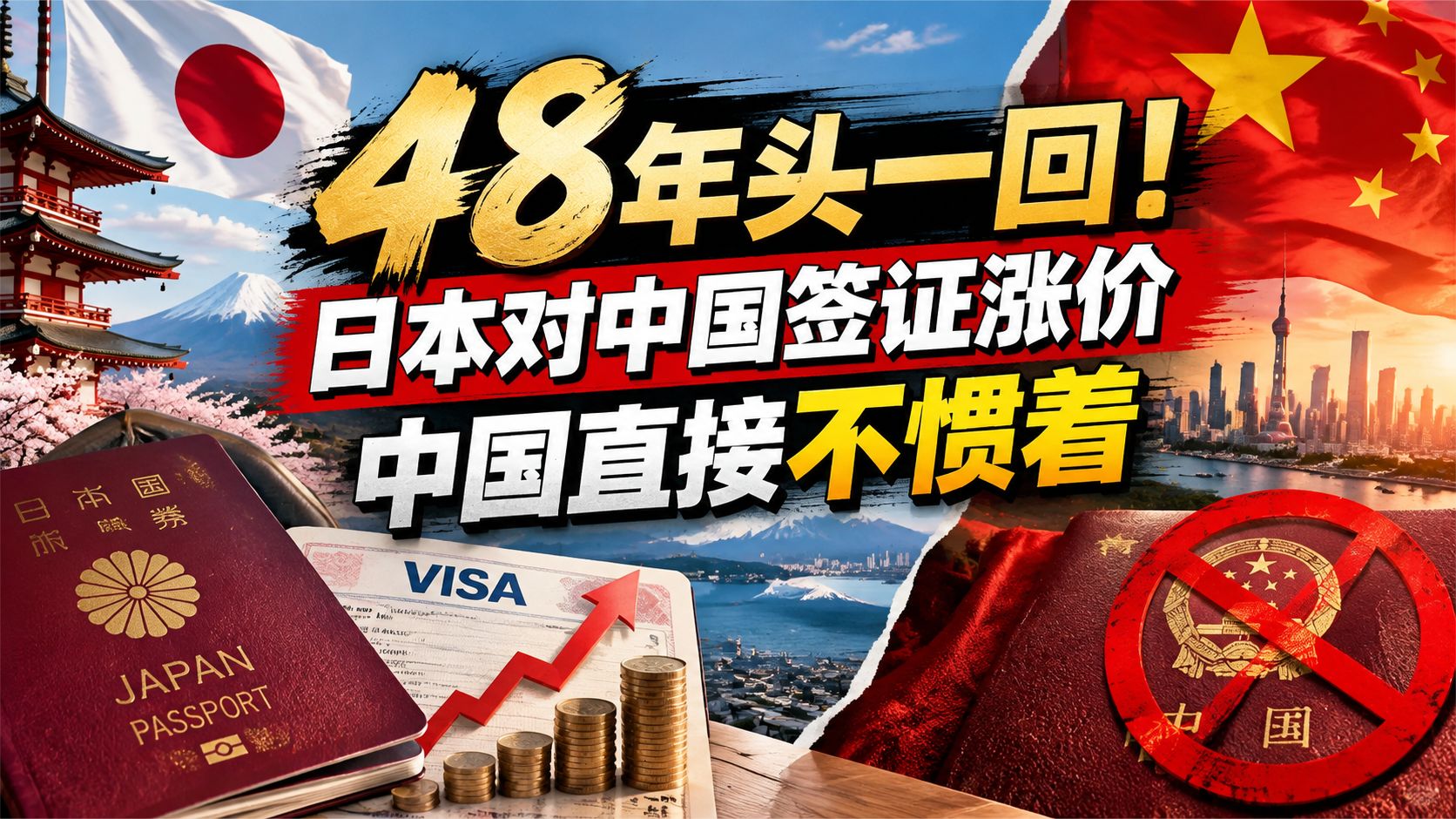 48年头一回！日本对中国签证涨价，中国直接不惯着