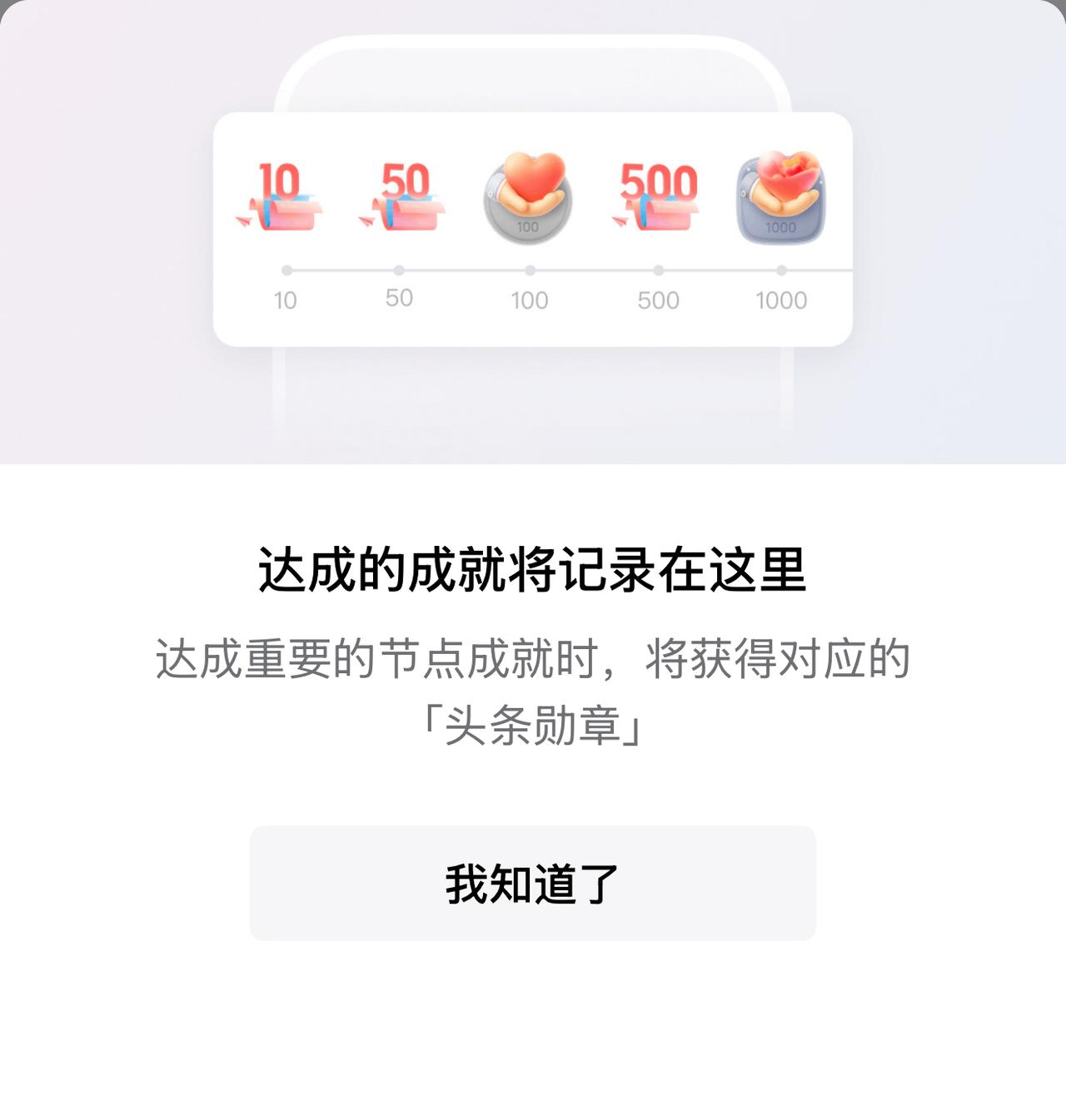 头条的节点成就到底是怎么回事？

每次后台收到节点达成的成就，我都是看都不看就点