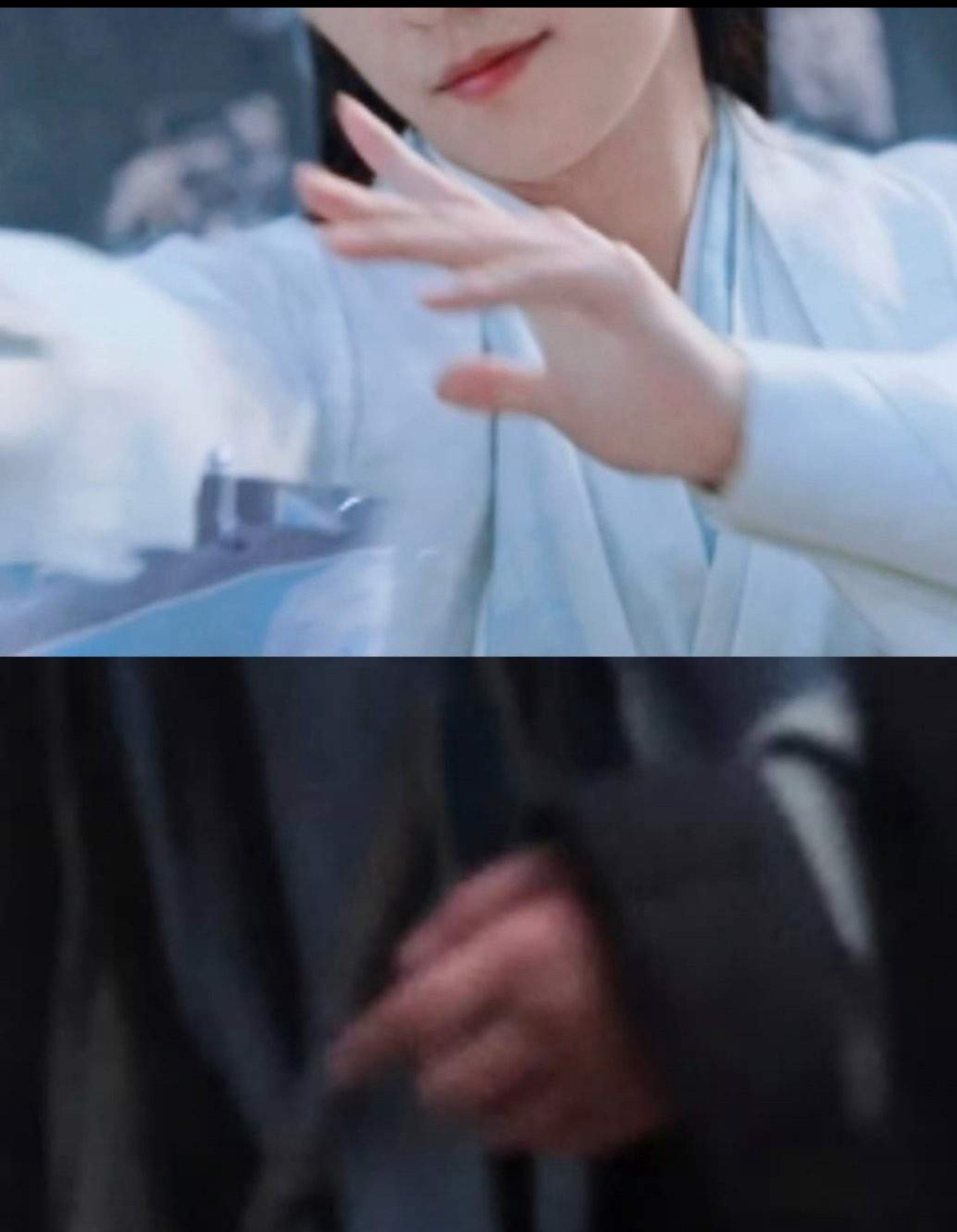 杨洋不让江山今天出了路透要说衣服粗糙也就罢了可杨洋的手都肿成包子了，导演还坚持拍