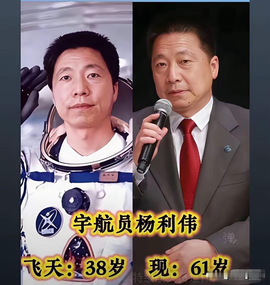 杨利伟61岁、聂海胜60岁、景海鹏60岁、刘洋47岁、王亚平46岁、王浩泽36岁