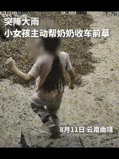雨中姐弟同心，抢收车前草懂事又让人心疼
 
骤雨突如其来，家里大人不在身旁。九岁