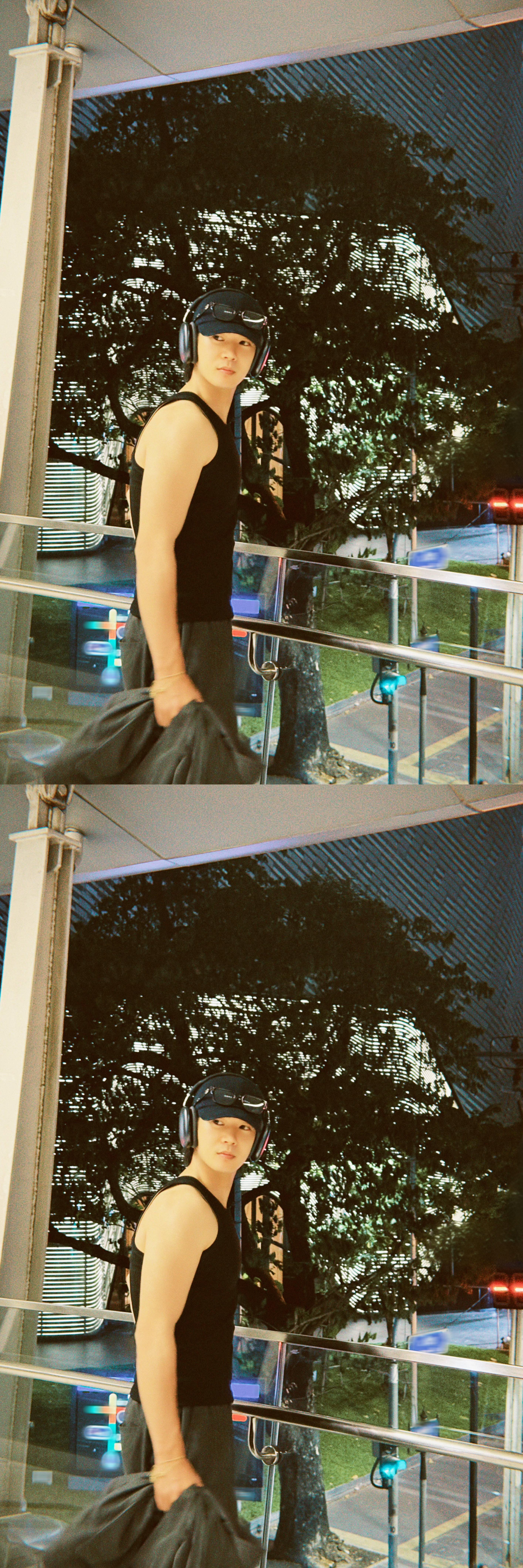 于适黑背心身材 于适街头氛围背心大片 我爱夏天！这身材，这手臂肌肉，太帅了适适，