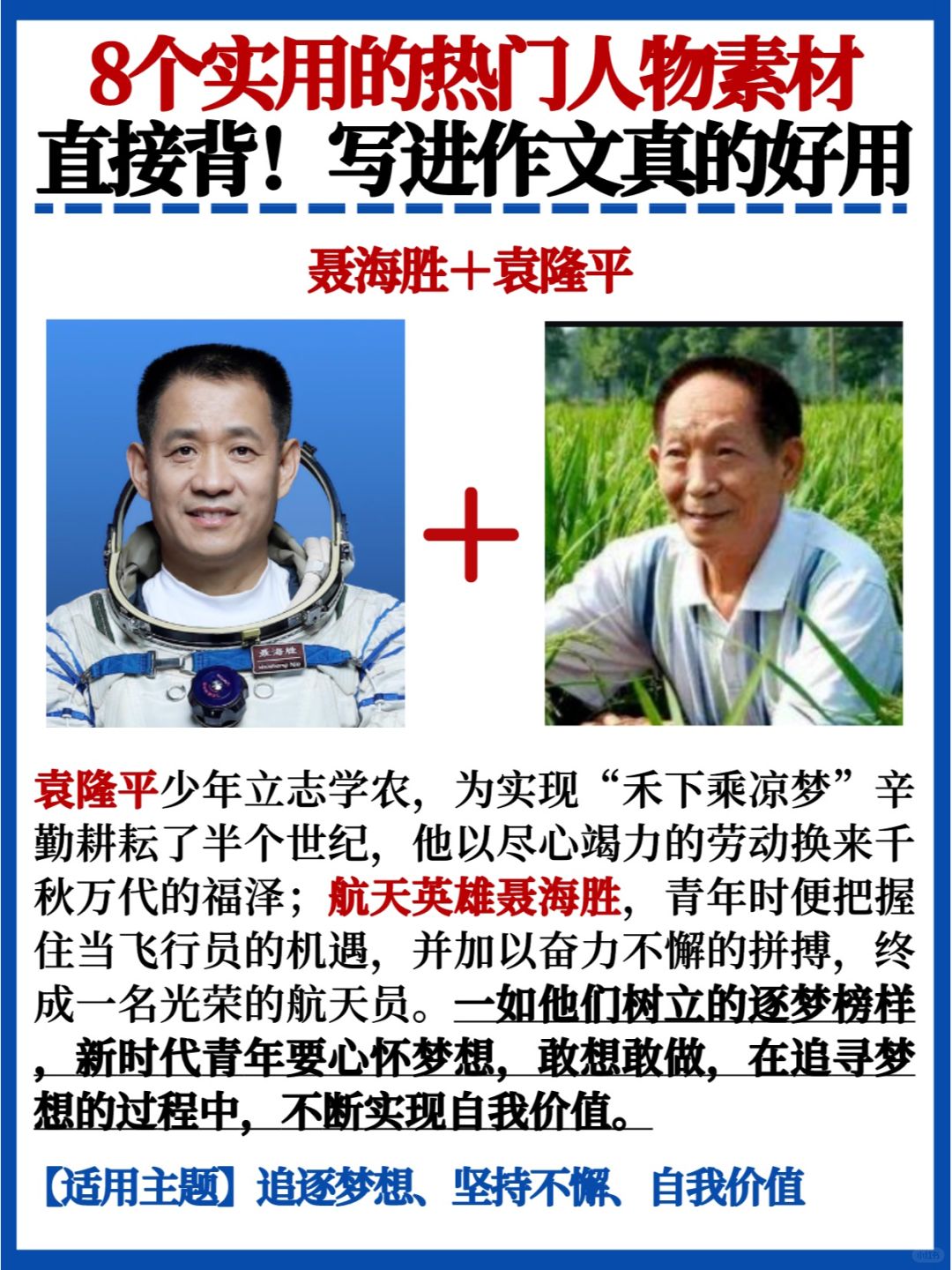 写进作文可加分🔥8个超实用热门人物素材